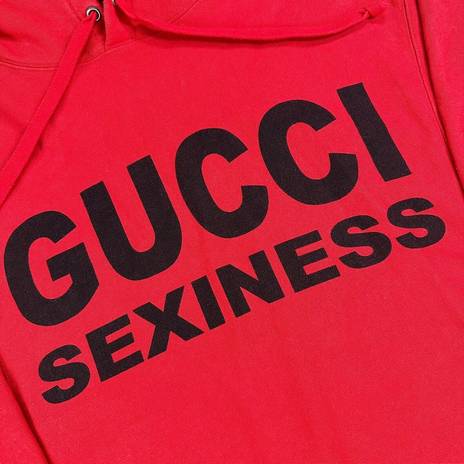 Gucci Size S Sweatshirt Oversized Gucci Sexiness Red Heavyweight Cotton Hoodie
