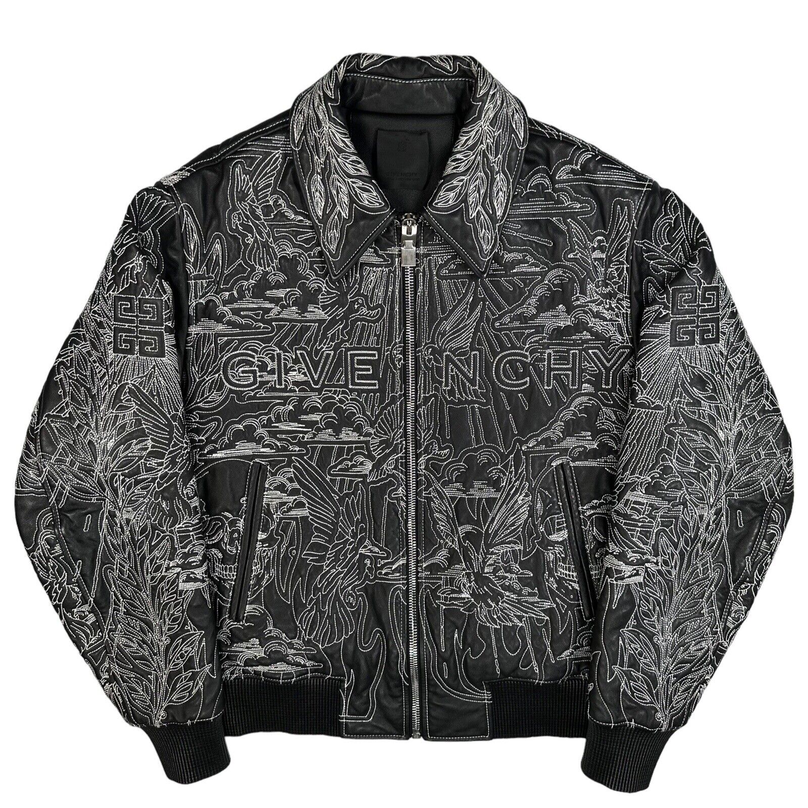 Givenchy Size M Leather Jacket Matthew Williams Lambskin Bomber Sample Zip Up