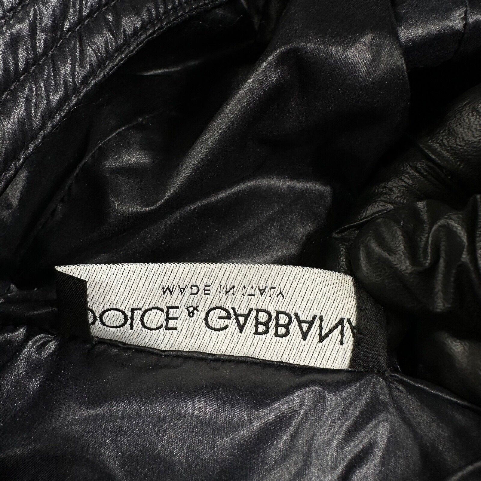 Dolce & Gabbana Size M Puffer Jacket Black DG Crown Badge Logo Zip Up Coat