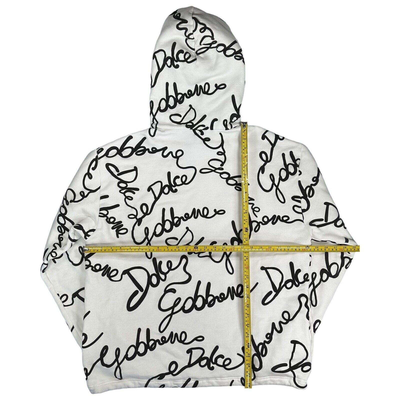 Dolce & Gabbana Size M Sweatshirt Oversized White Squiggle Logo Oversized Hoodie