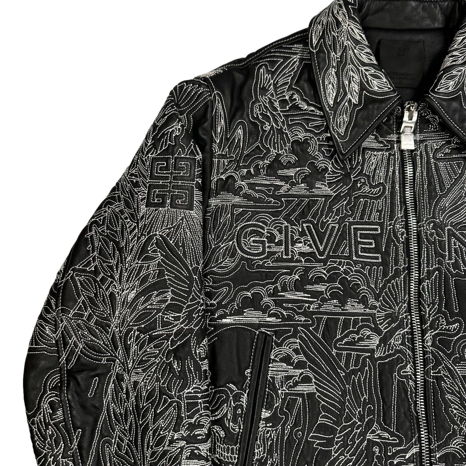 Givenchy Size M Leather Jacket Matthew Williams Lambskin Bomber Sample Zip Up
