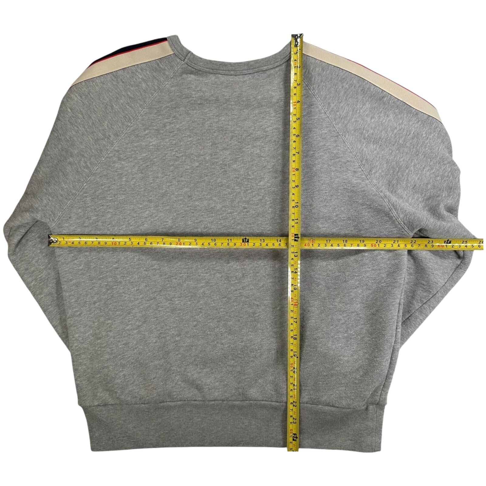 Gucci Size S Sweatshirt Grey Taped Sleeve Logo Graphic Subtle Crewneck