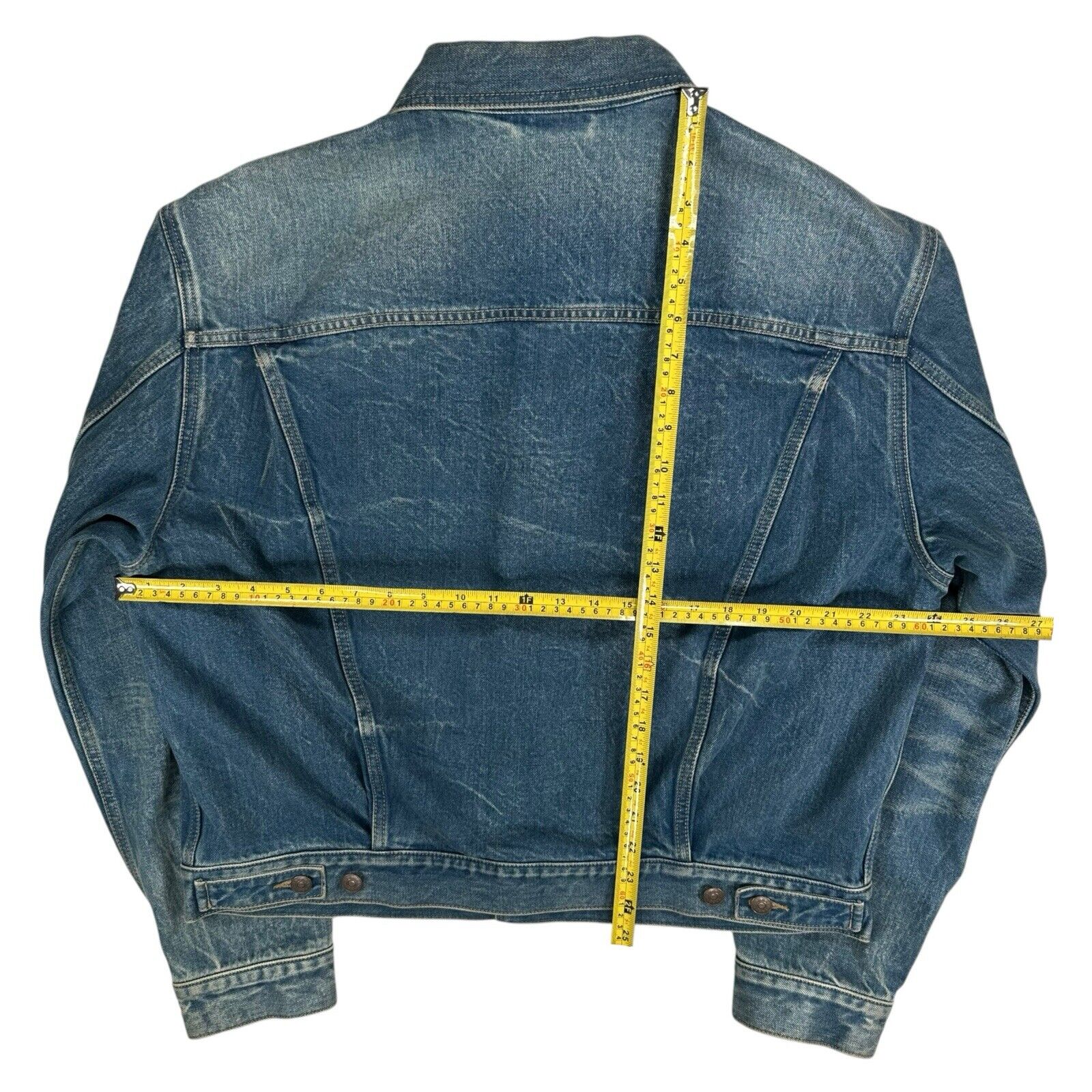 Gucci Size L Denim Jacket Blue Gucci Worldwide Flags Embroidered Logo Button Up
