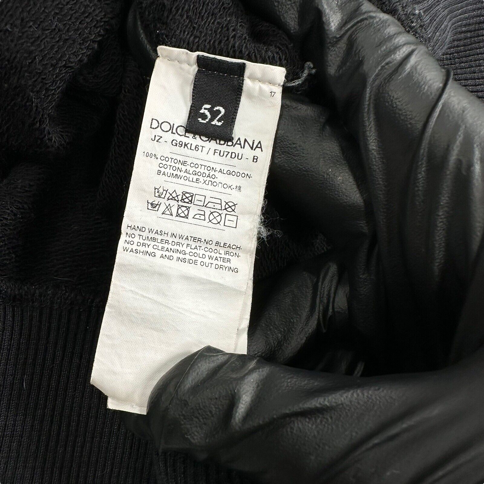 Dolce & Gabbana Size XL Sweatshirt Black Tape Logo Graphic Print Heavy Crewneck