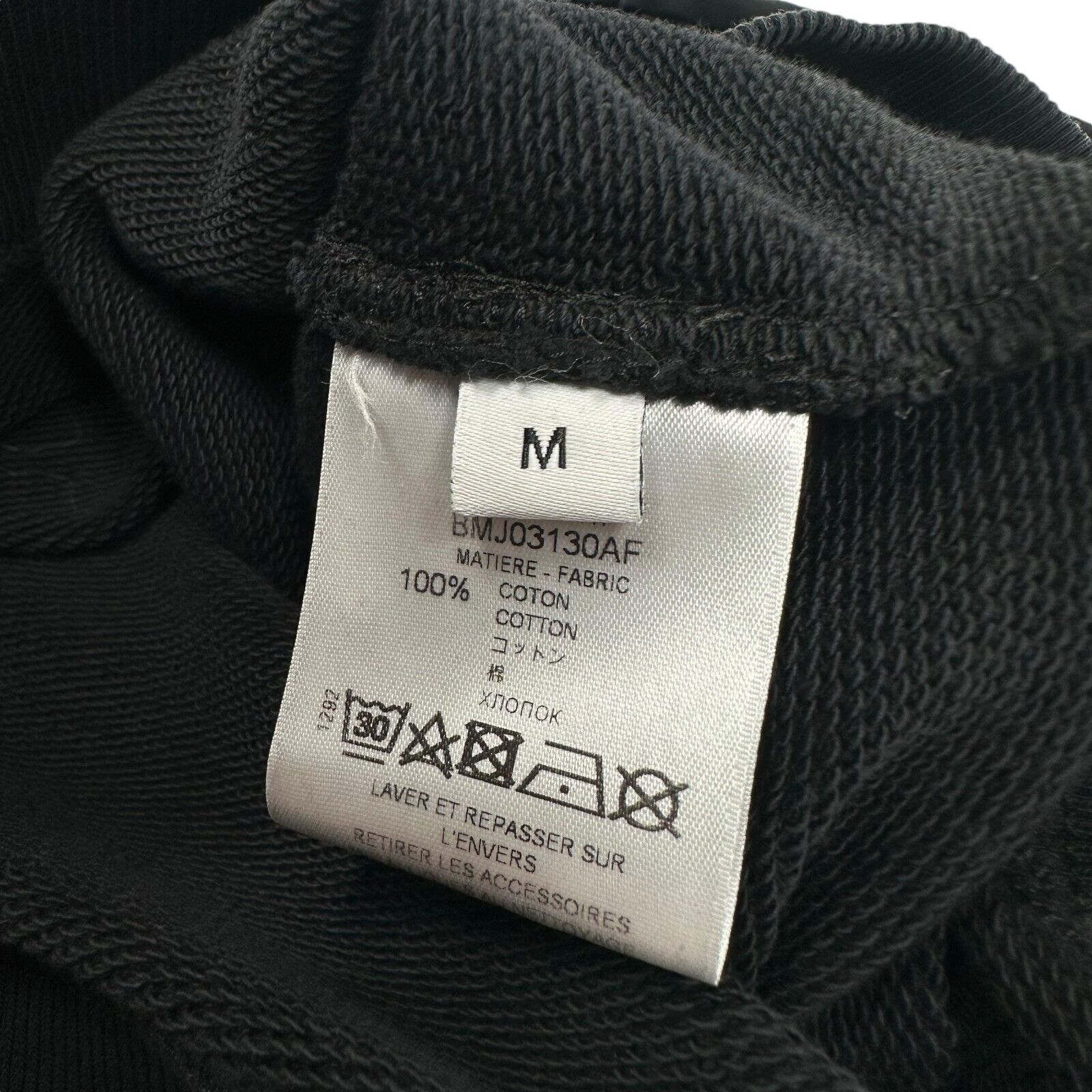 Givenchy Size M Sweatshirt Black Split Neck Distressed Address Back Logo Crew