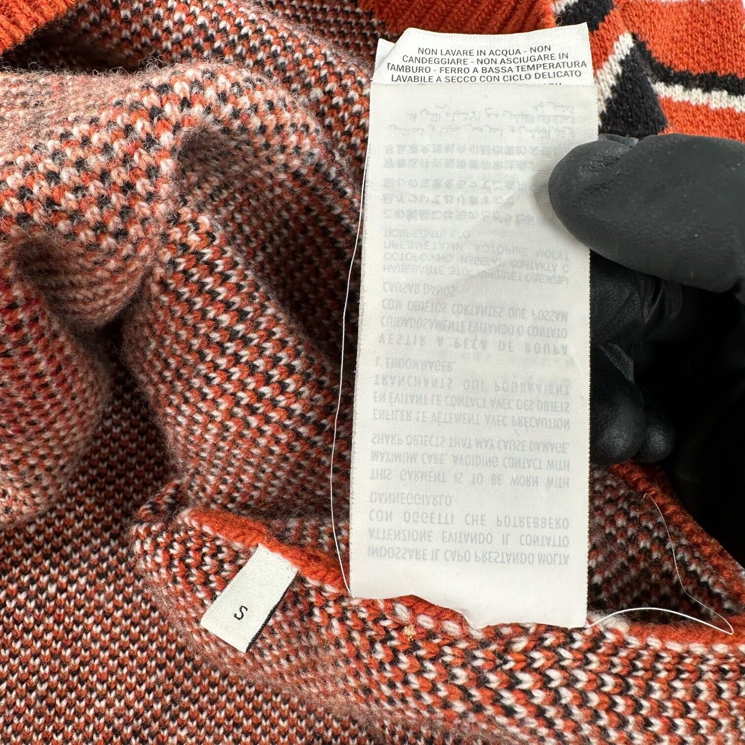 Gucci Jumper Tiger Head Orange Wool Striped Embroidered Pullover Sweatshirt