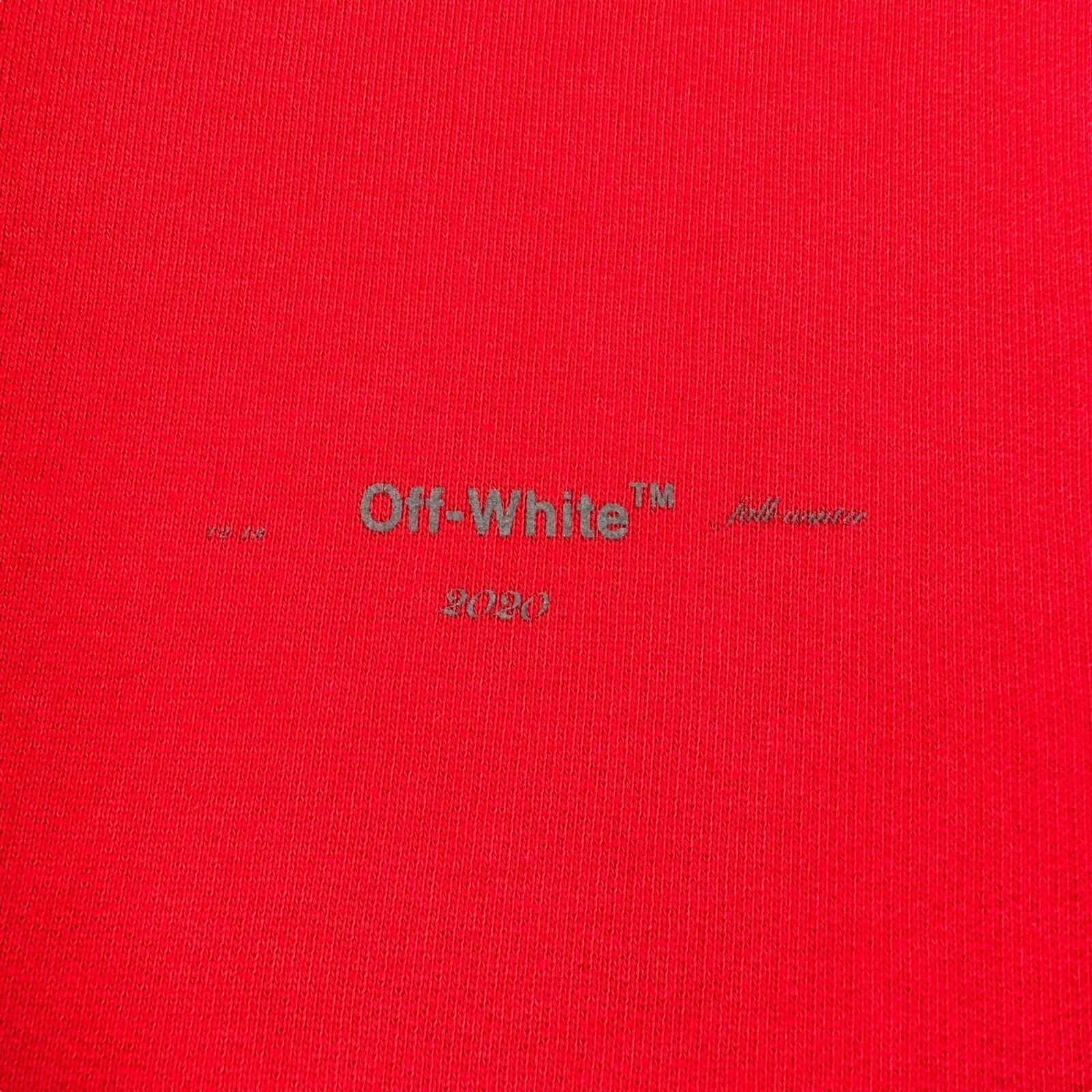 Off-White Size XS Red Sweatshirt Stencil Sleeve Arrows Logo Subtle Graphic Print