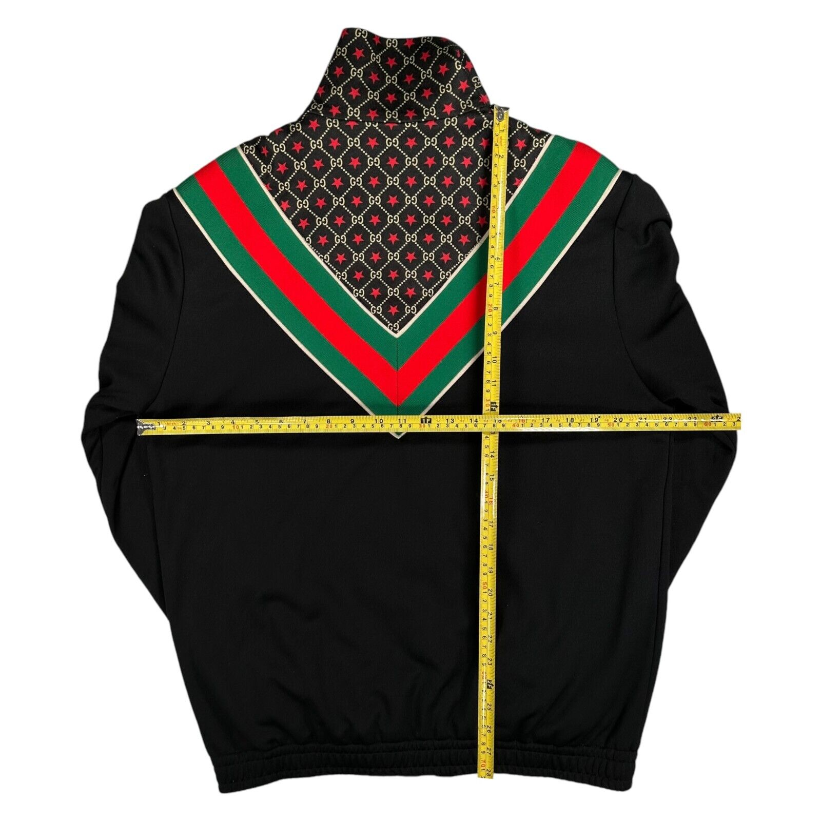 Gucci Size S Black Oversized Track Jacket Zip Up Fully Taped GG All Over Logo