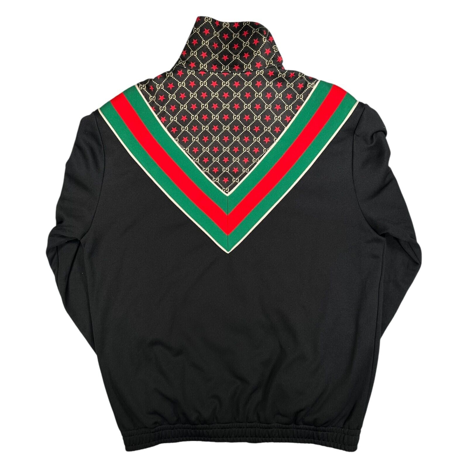 Gucci Size S Black Oversized Track Jacket Zip Up Fully Taped GG All Over Logo