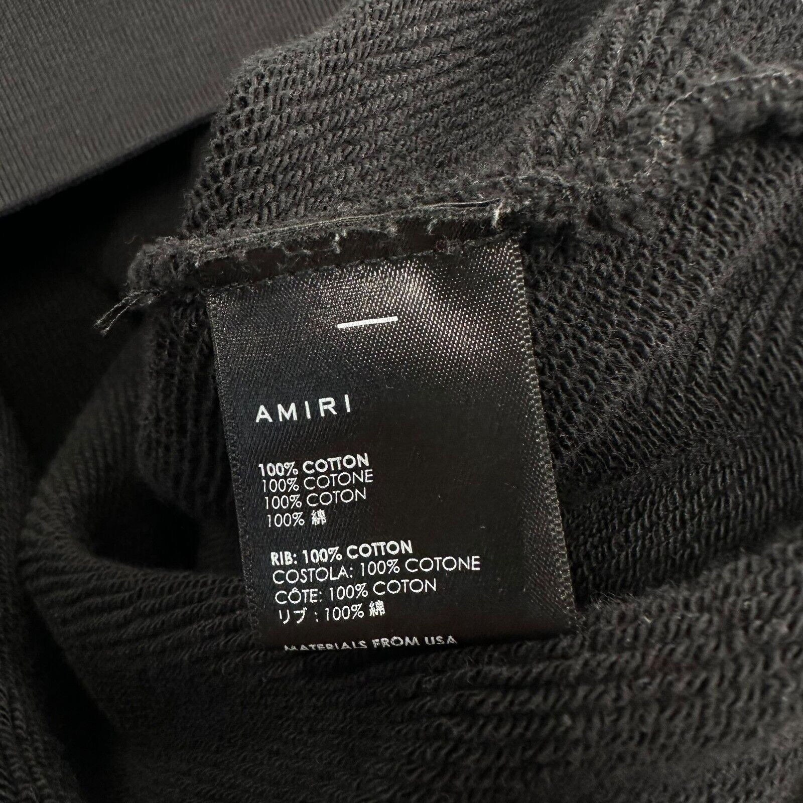 Amiri Size L Sweatshirt Black Oversized Deck Chair/Palm Tree Logo Pocket Hoodie