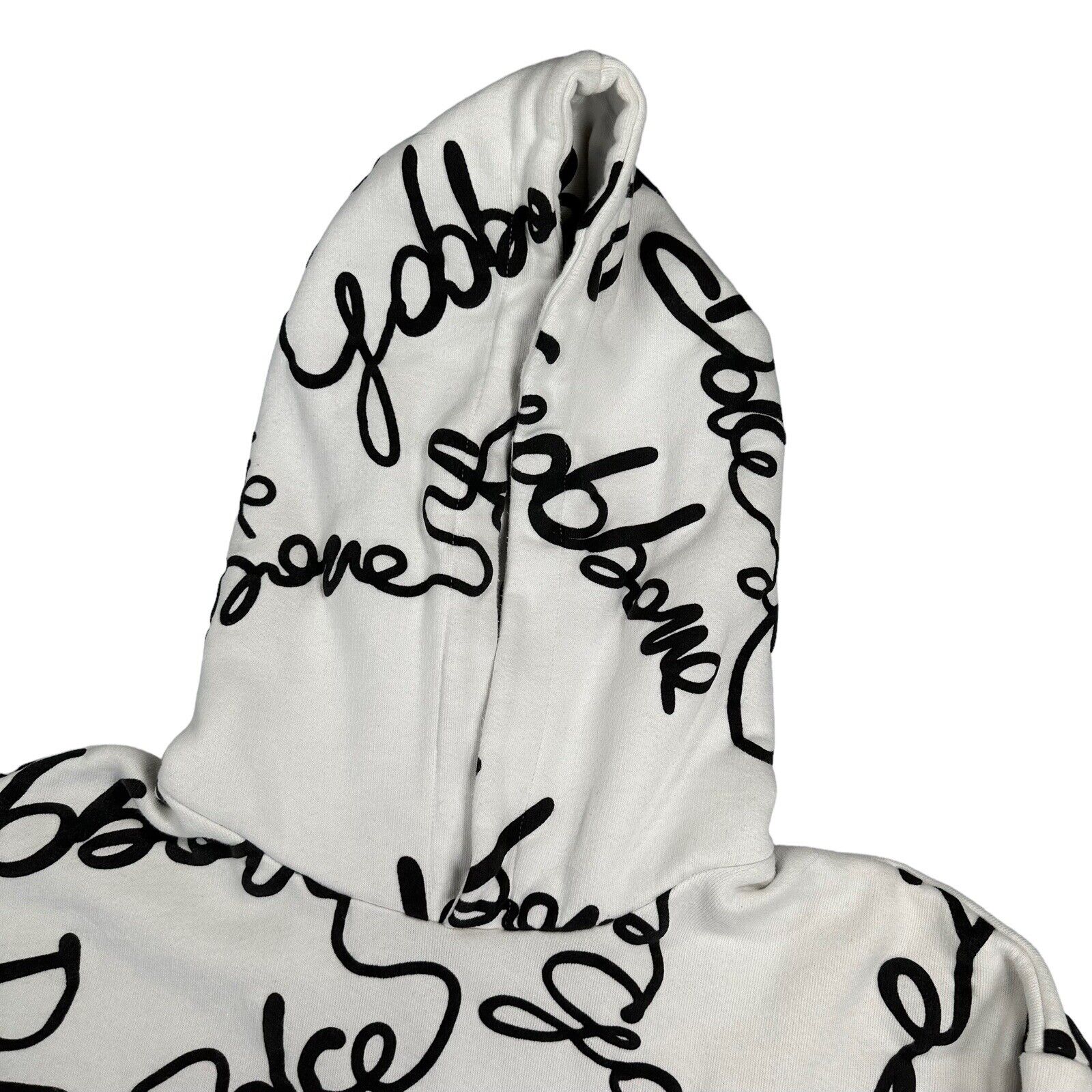 Dolce & Gabbana Size M Sweatshirt Oversized White Squiggle Logo Oversized Hoodie