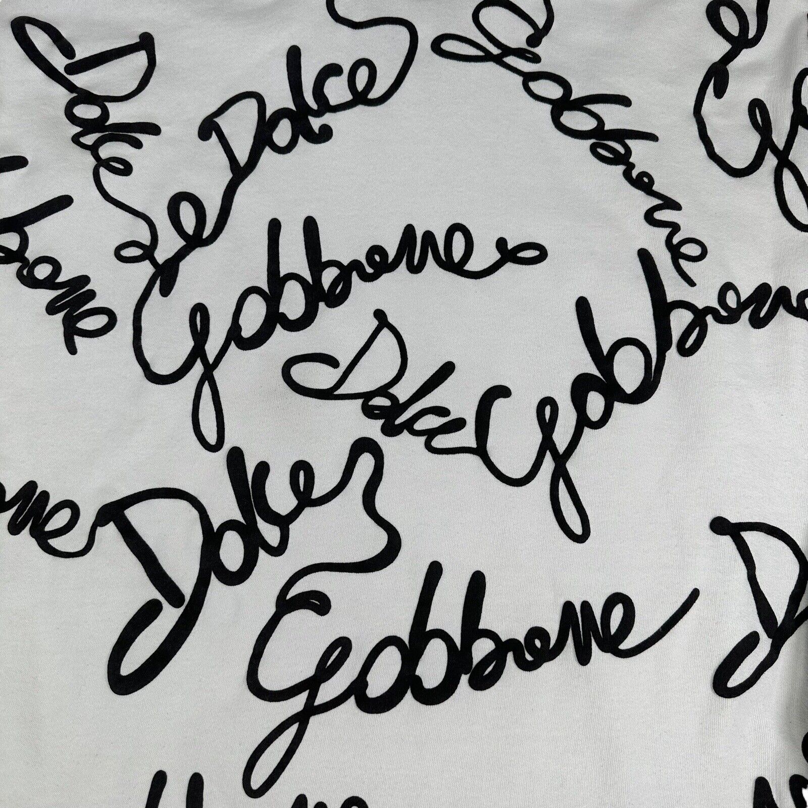 Dolce & Gabbana Size M Sweatshirt Oversized White Squiggle Logo Oversized Hoodie