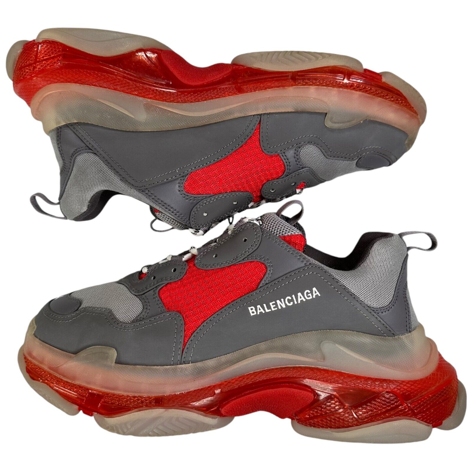 Balenciaga Triple S Size UK10/US11/EU44 Dark Grey Red Clear Sole Heavy Trainers