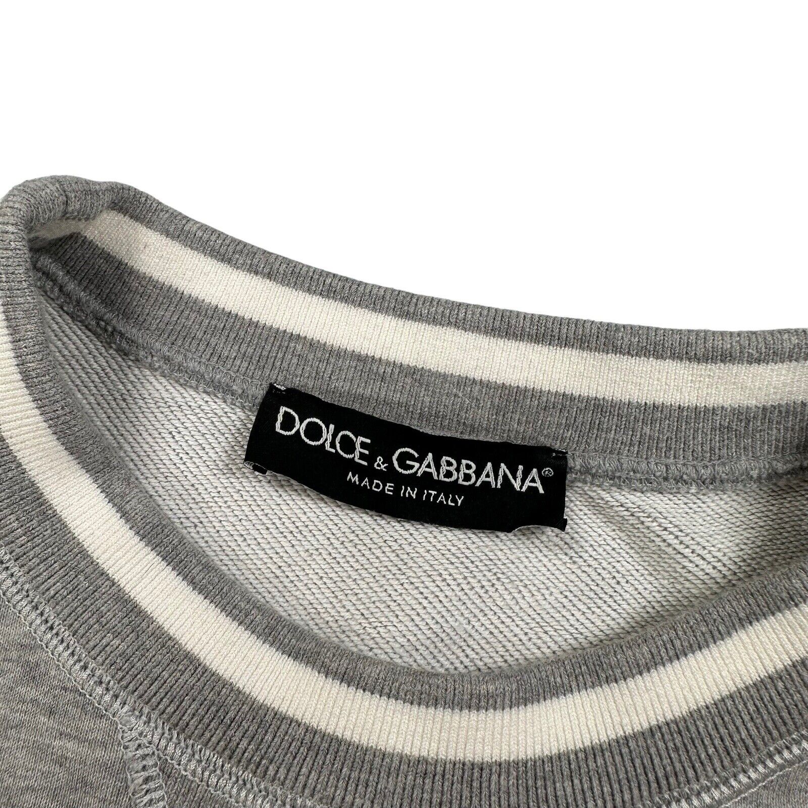 Dolce & Gabbana Size M Sweatshirt Grey Milano Crown Logo Graphic Print Crewneck