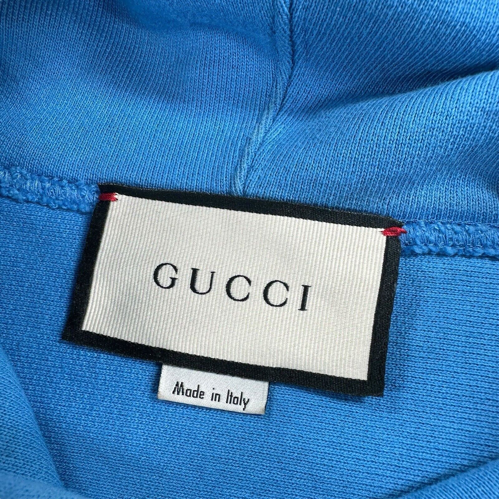 Gucci Size M Sweatshirt Baby Blue Gucci Band Embroidered Stars Logo Pullover