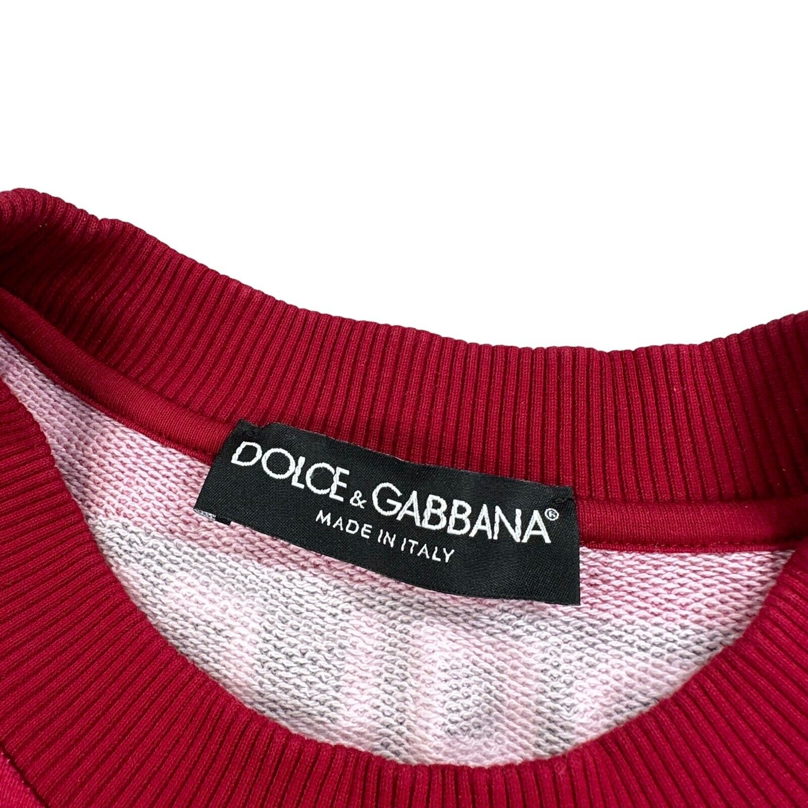 Dolce & Gabbana Size S Sweatshirt Red Crown L’Amore É Bellezza Logo Crewneck