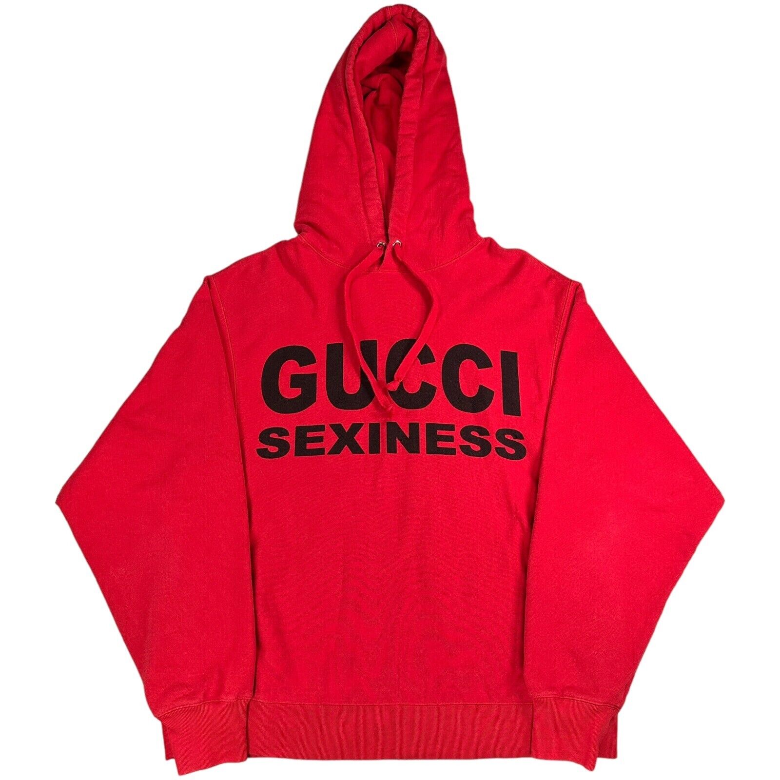 Gucci Size S Sweatshirt Oversized Gucci Sexiness Red Heavyweight Cotton Hoodie