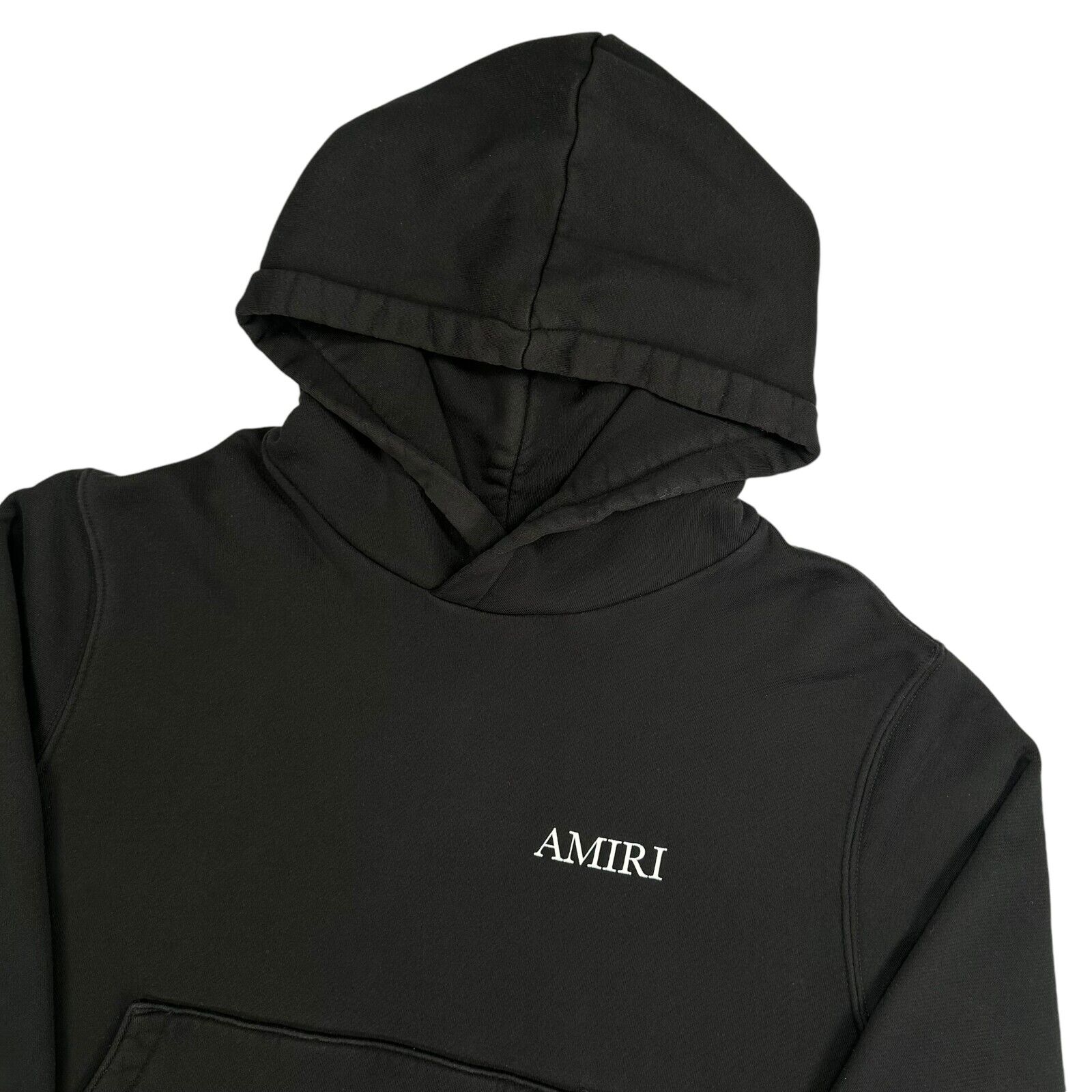 Amiri Size L Sweatshirt Black Oversized Deck Chair/Palm Tree Logo Pocket Hoodie