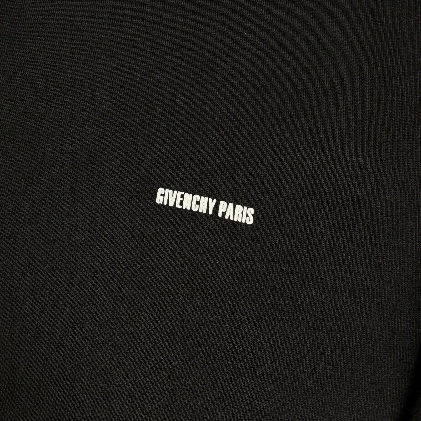 Givenchy Size S Sweatshirt Black Ribbed Ringer Style Graphic Logo Crewneck Red