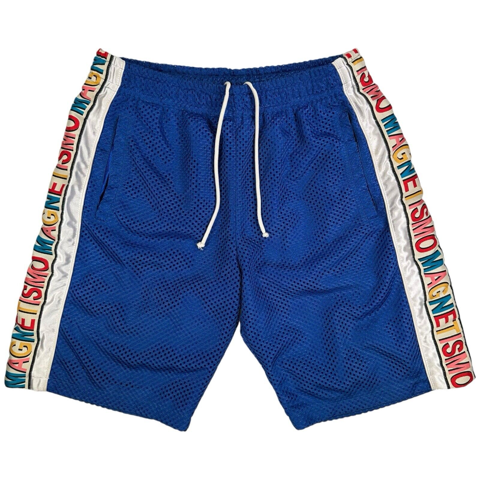 Gucci Size S Shorts Blue Taped Magnetismo Embroidered Hip Logo Net Shorts