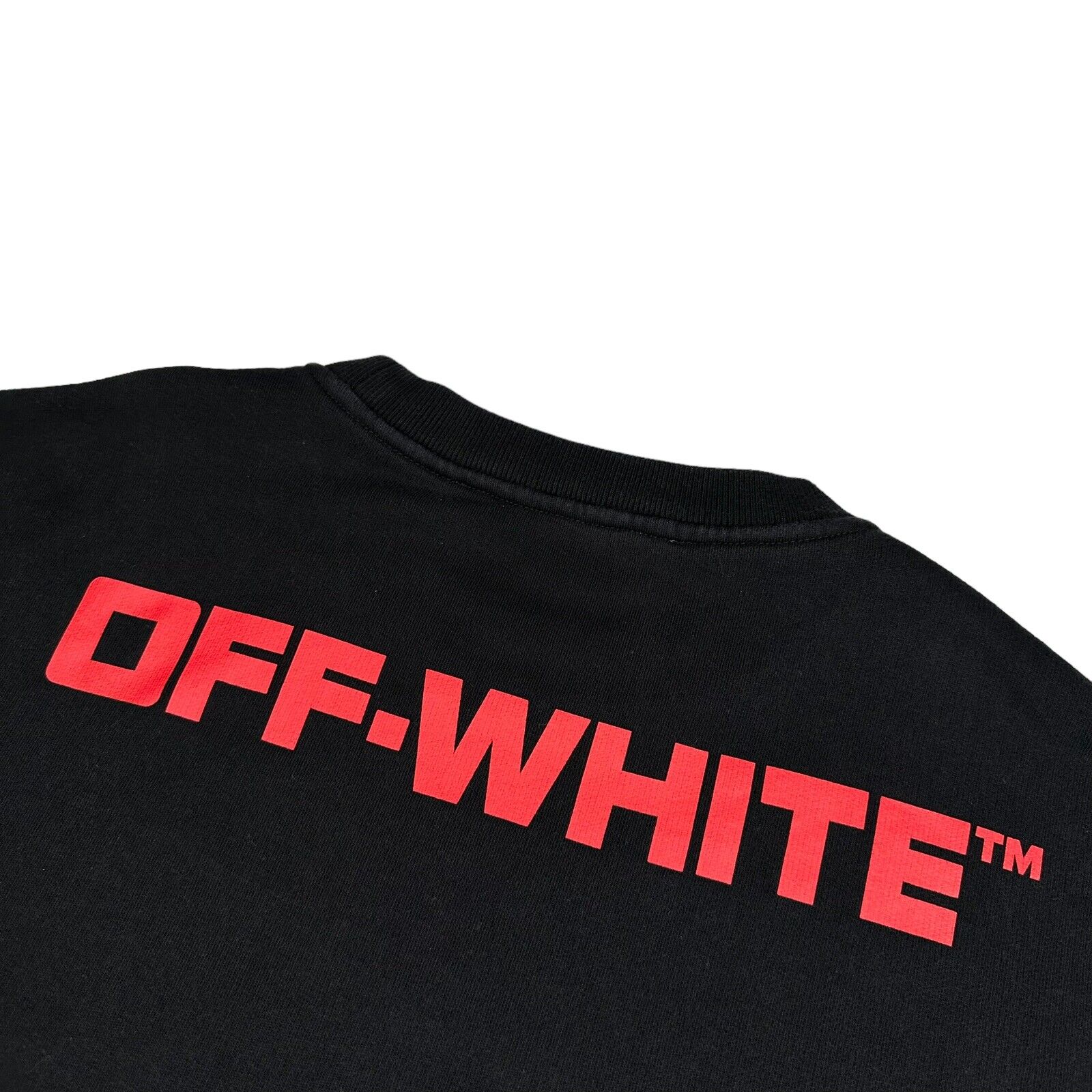 Off-White Size XL Sweatshirt Black Demateralization Bulldozer Graphic Print Logo