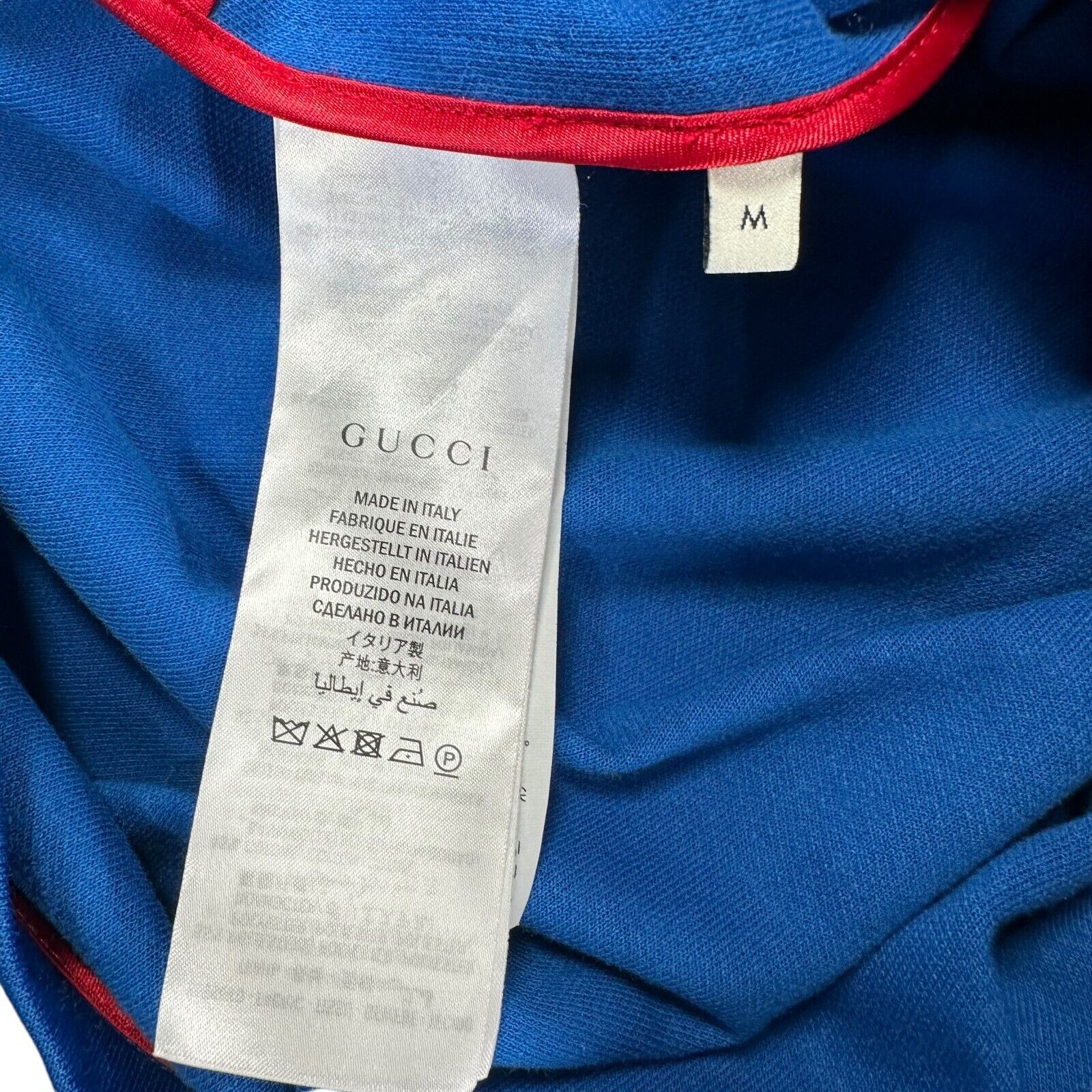 Gucci Size M Track Jacket Blue Fully Taped Striped Tennis Style Chest Logo Zip