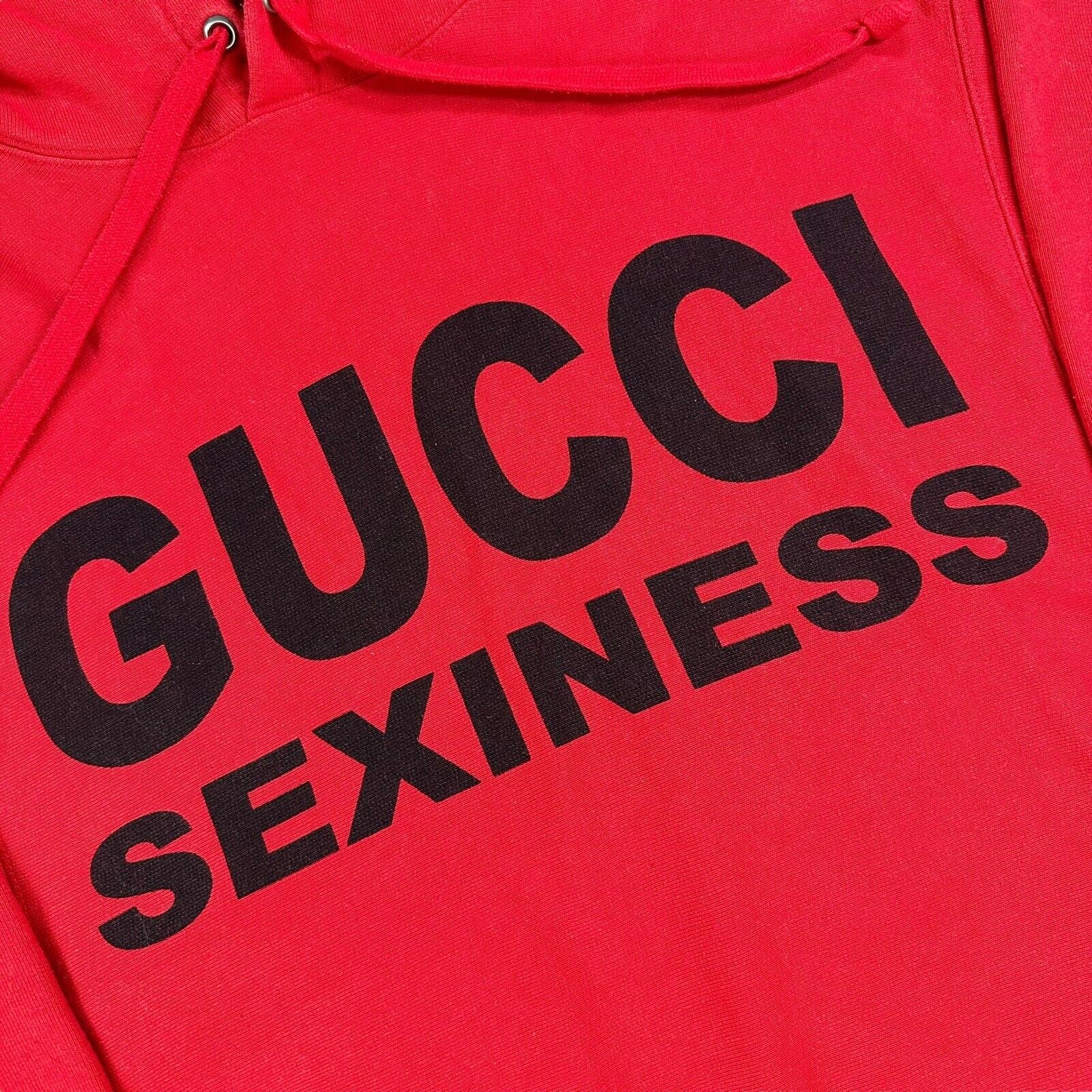 Gucci Size S Sweatshirt Oversized Gucci Sexiness Red Heavyweight Cotton Hoodie