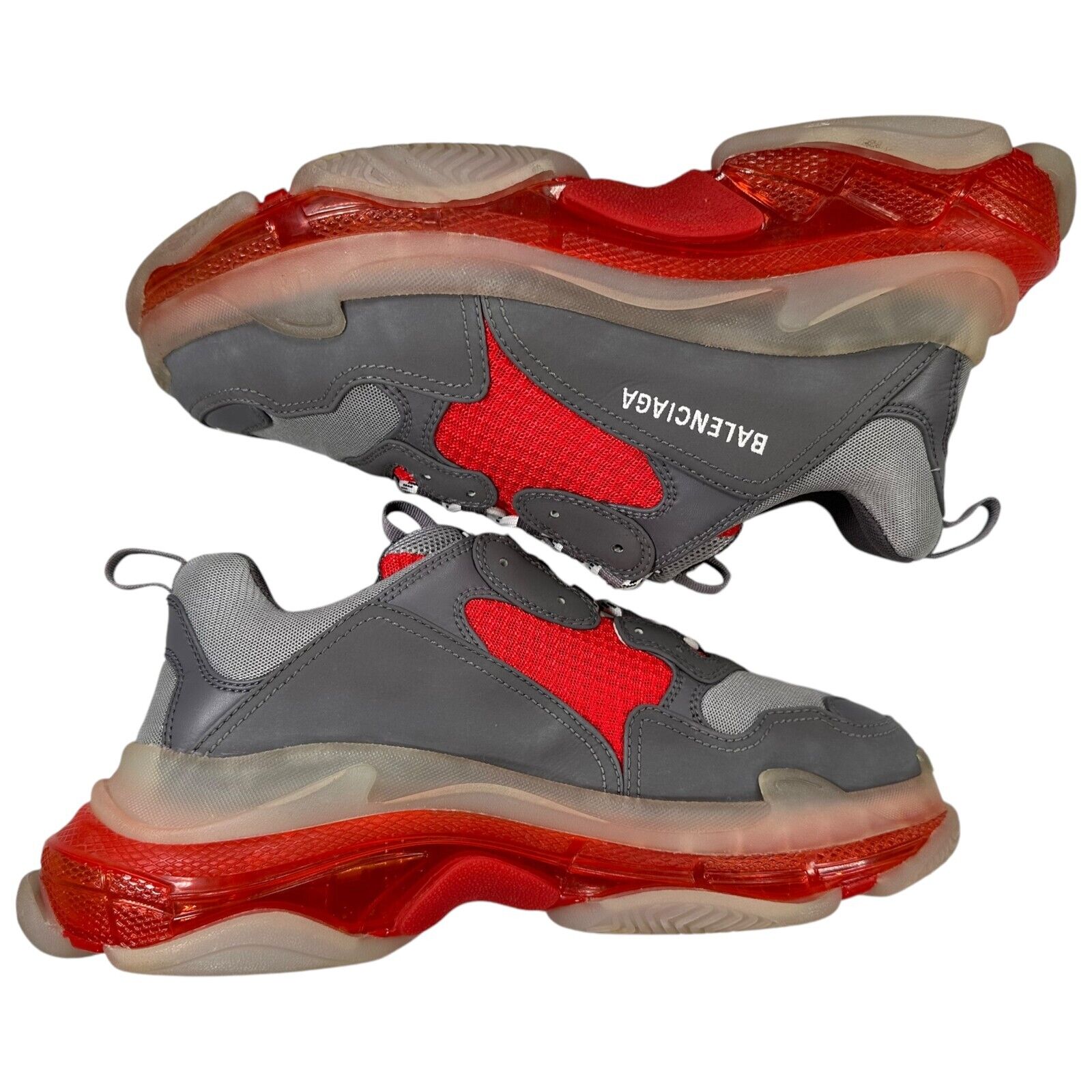 Balenciaga Triple S Size UK10/US11/EU44 Dark Grey Red Clear Sole Heavy Trainers