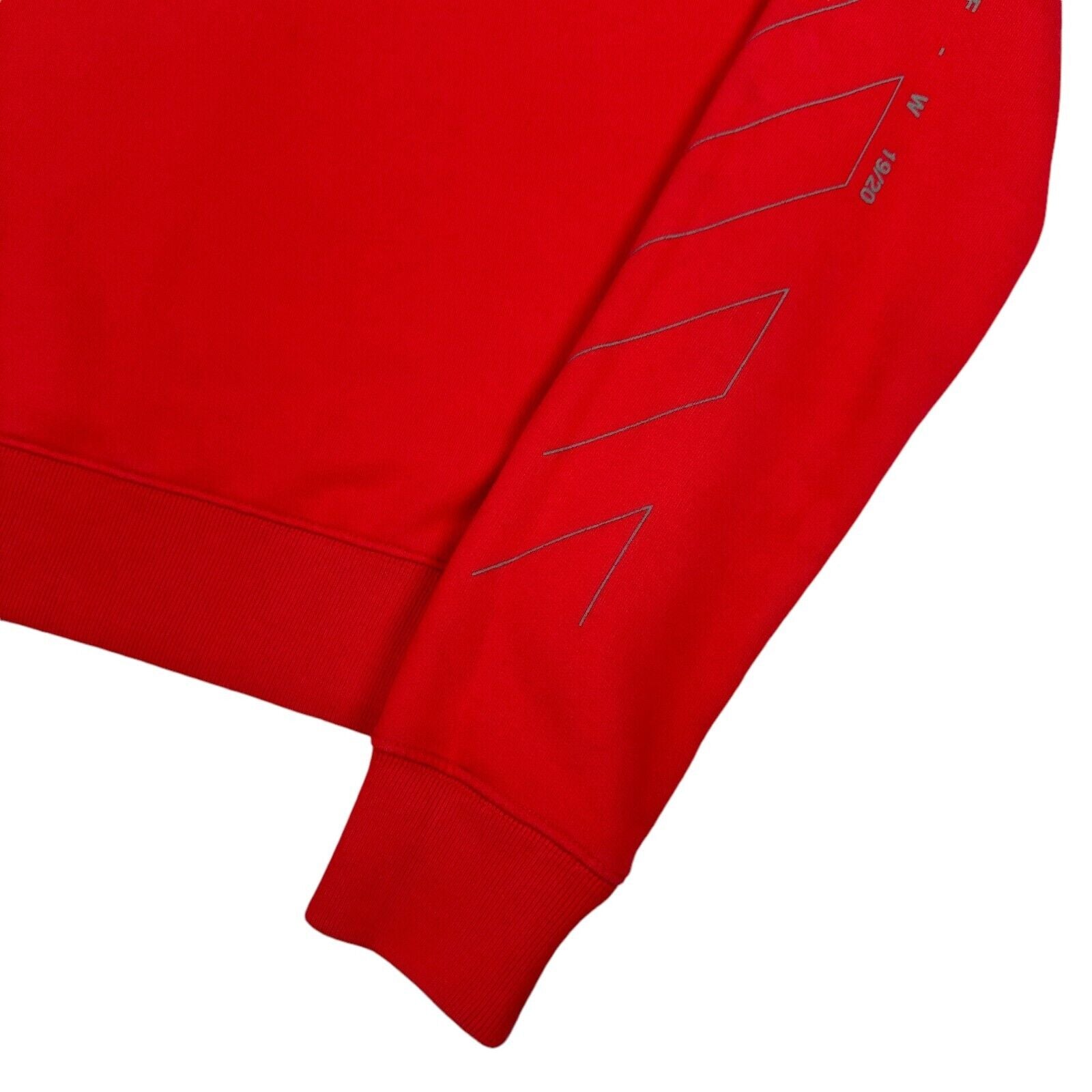 Off-White Size XS Red Sweatshirt Stencil Sleeve Arrows Logo Subtle Graphic Print