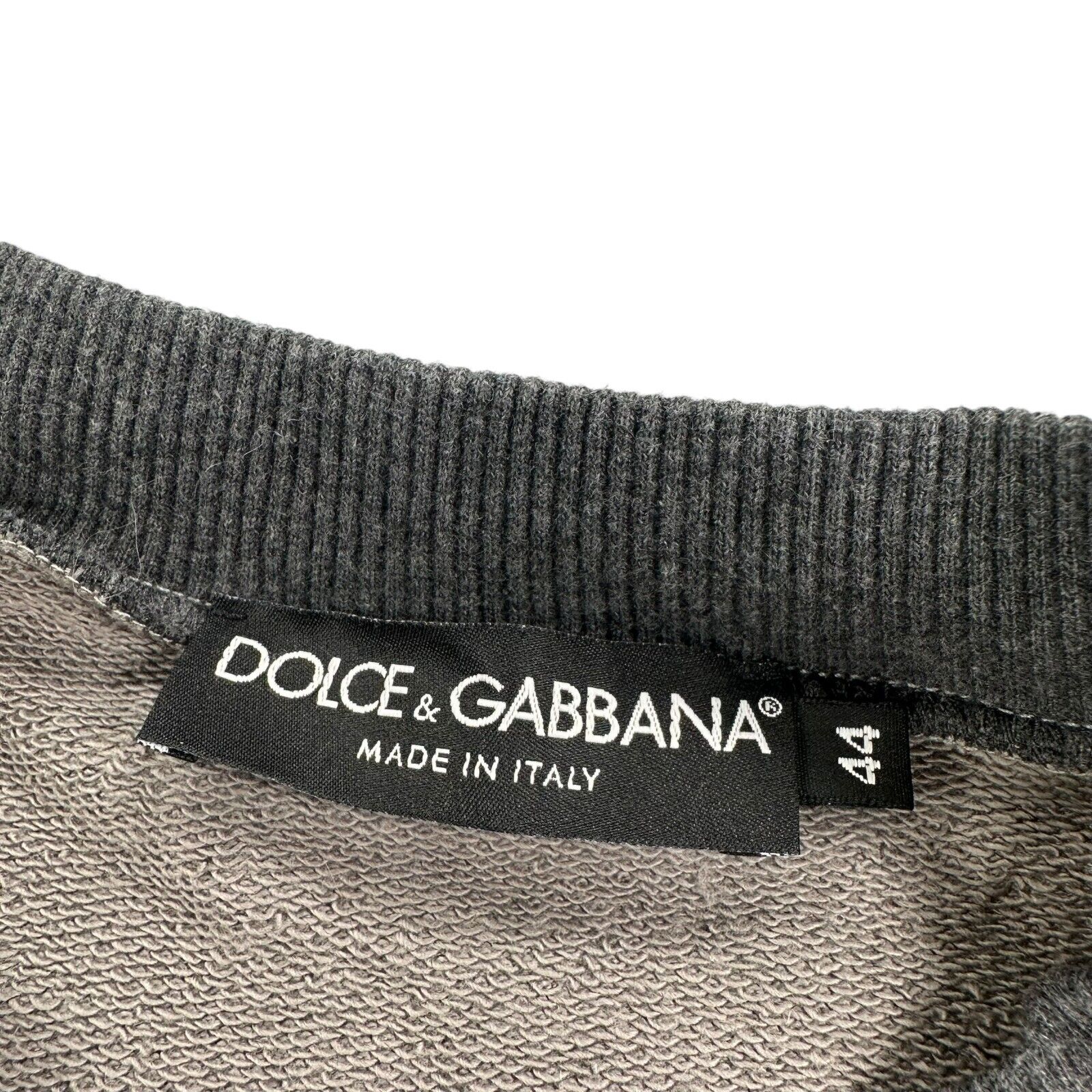 Dolce & Gabbana Size S Sweatshirt Grey Full Graphic Print Crown Chest Logo Crew