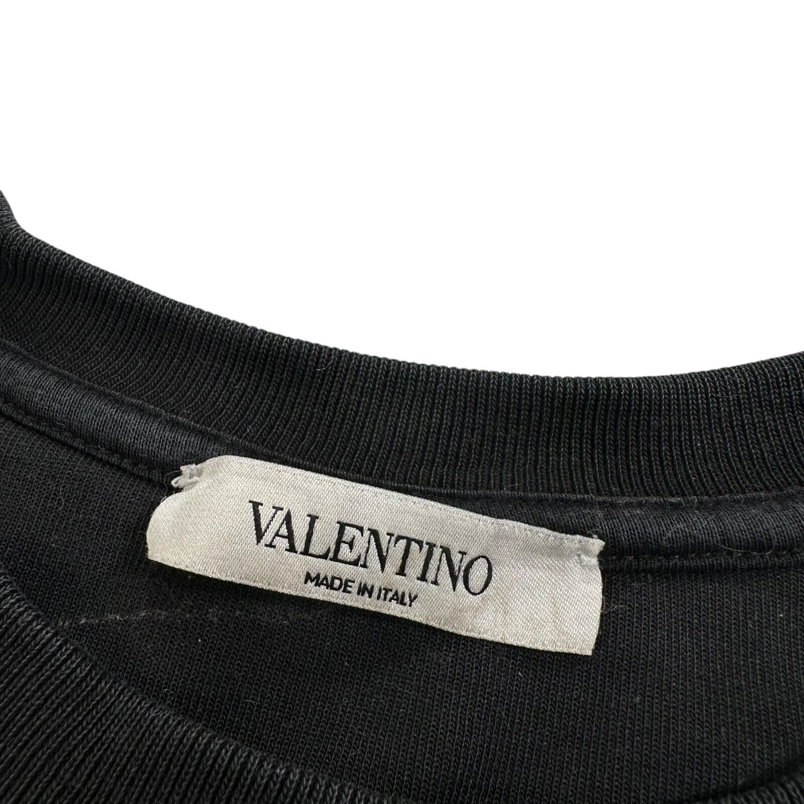 Valentino Size M Sweatshirt Black Small VLTN Right Chest Logo Subtle Crewneck