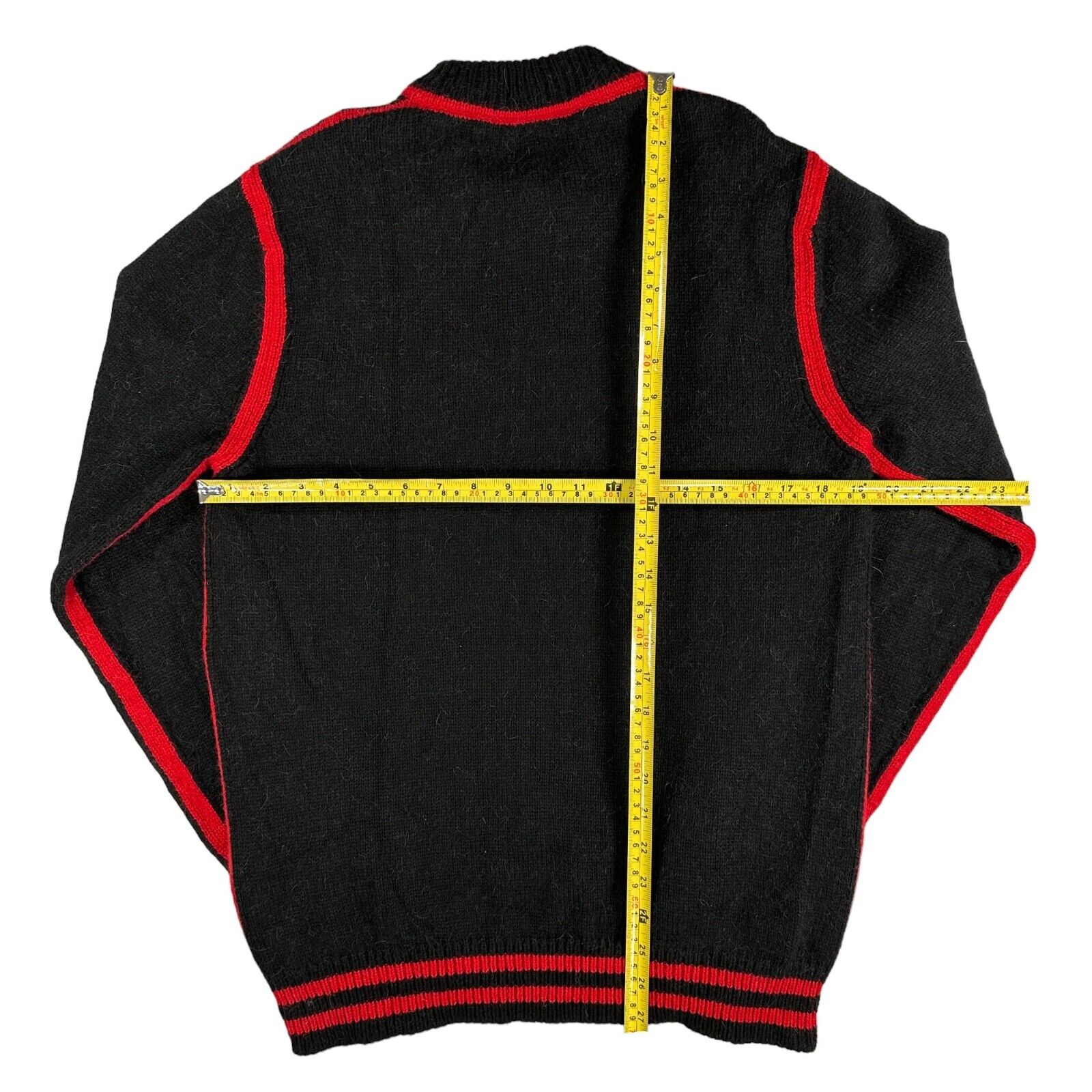 Dolce & Gabbana Size M Wool Jumper Black Red DG King Crown Logo Pullover Sweater