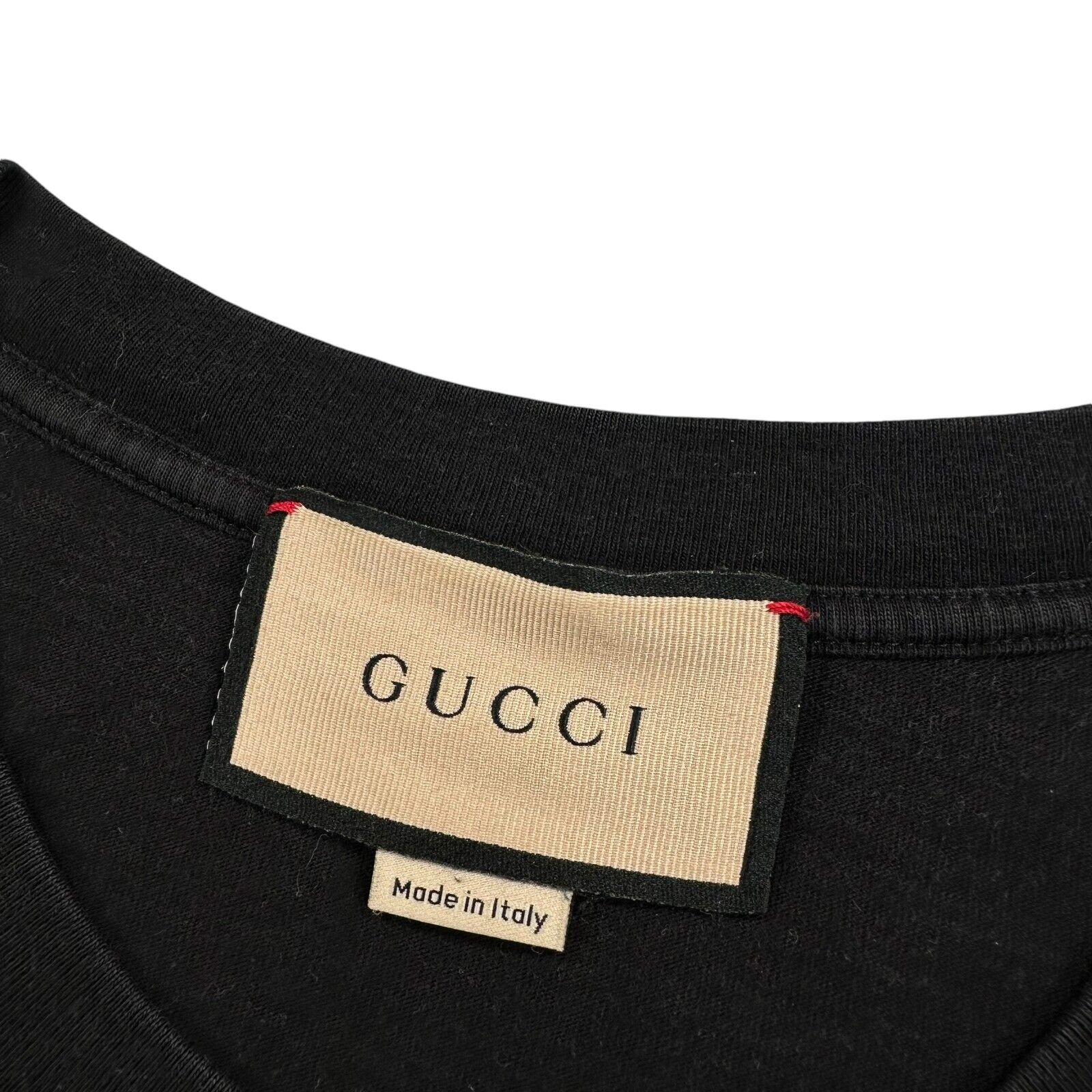 Gucci T-Shirt Size L Black Gucci Bag Carriers Graphic Print Chest Logo Good