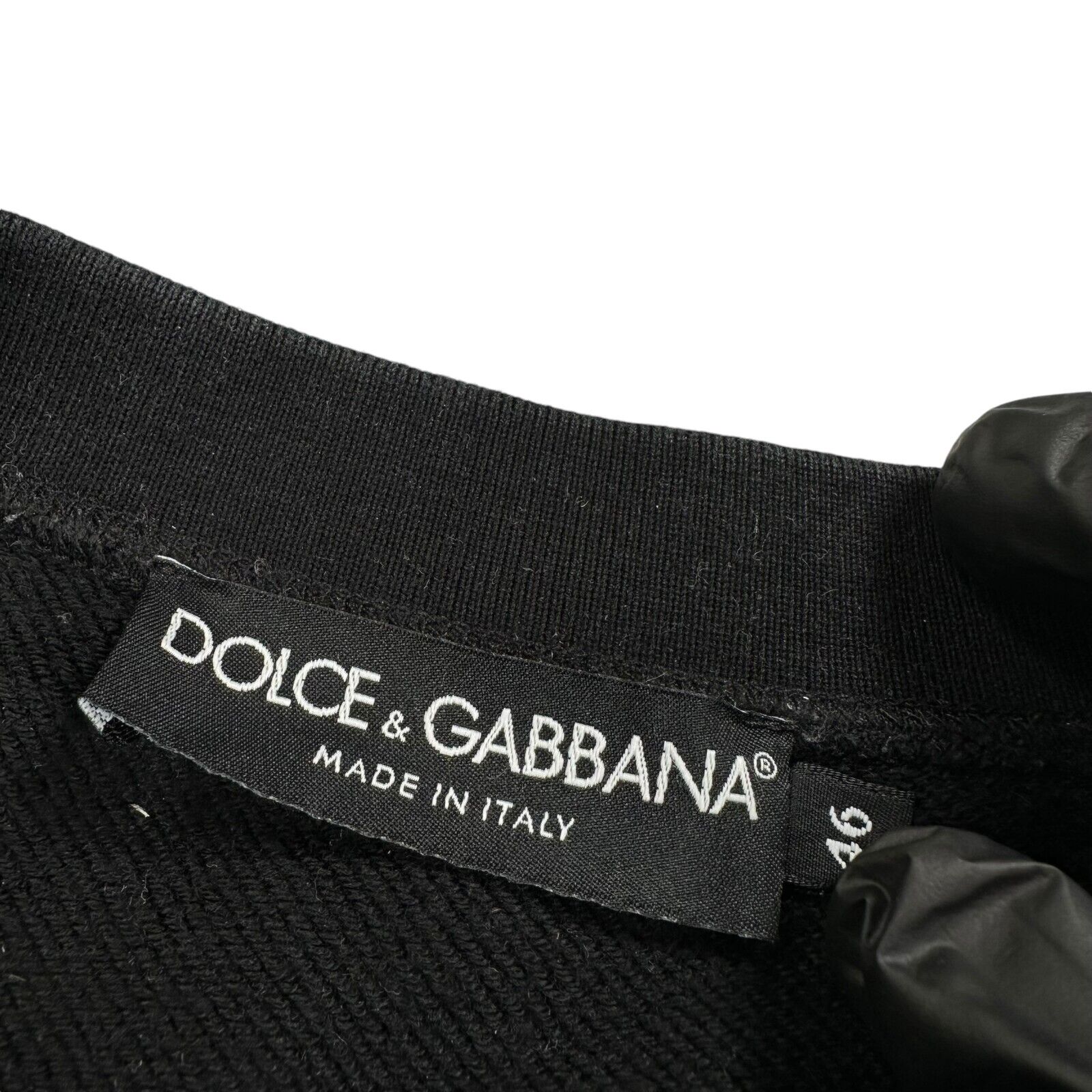 Dolce & Gabbana Size S Black Sweatshirt Graphic Print Crown Milano Logo Crewneck