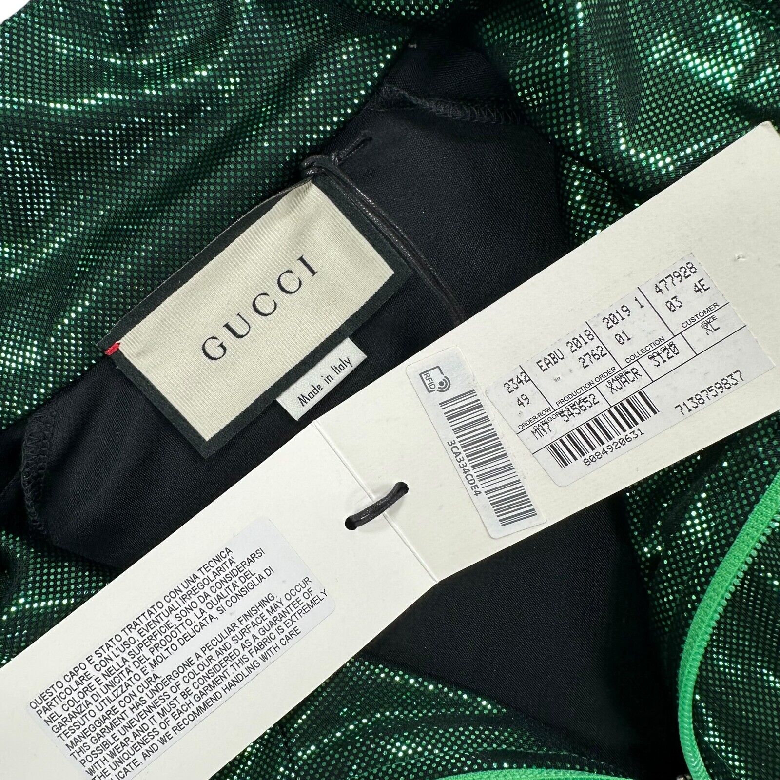 Gucci Size XL Green Track Jacket BNWT Vibrant Netted Zip Up Windbreaker Taped