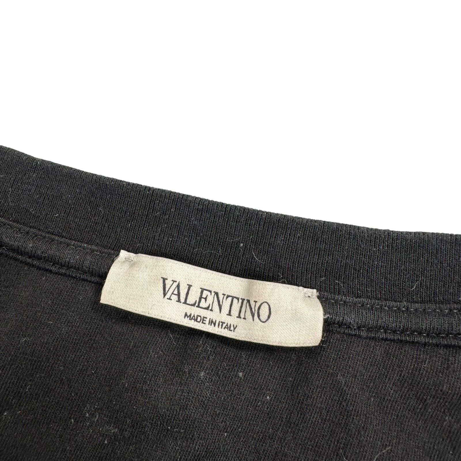 Valentino Size L T-shirt Black Skyscraper Graphic Print Chest Logo Cotton Tee