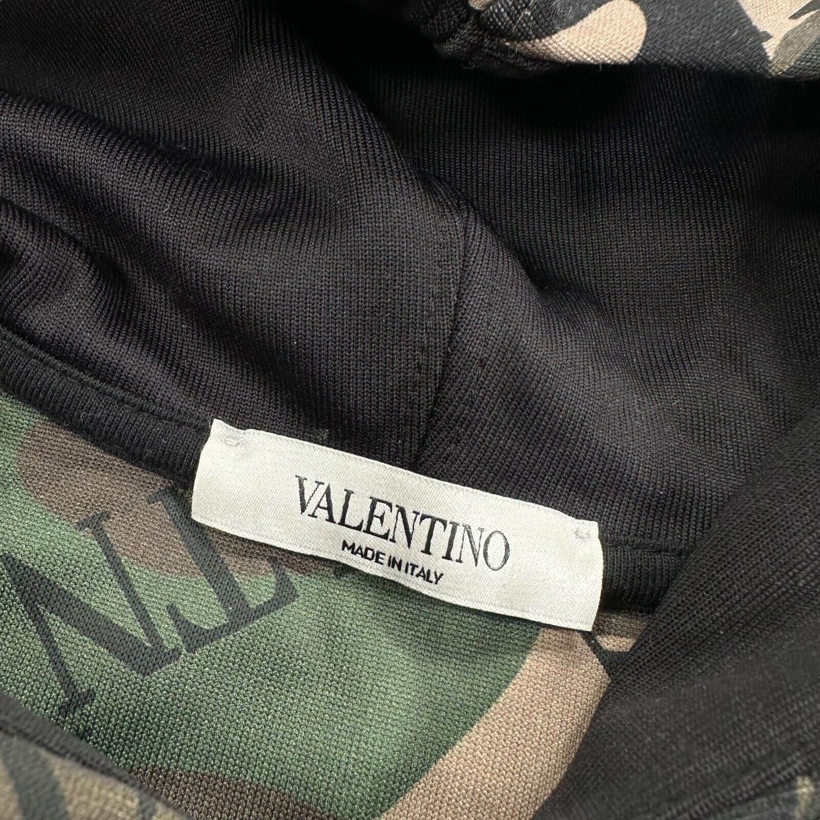 Valentino Size M Brown Camo Sweatshirt Heavyweight VLTN Repeat Logo Hoodie