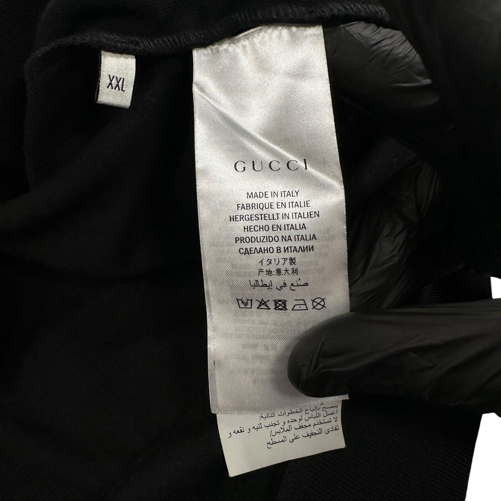 Gucci Size XXL Sweatshirt Black Taped Logo Detachable Sleeves Cotton Hoodie