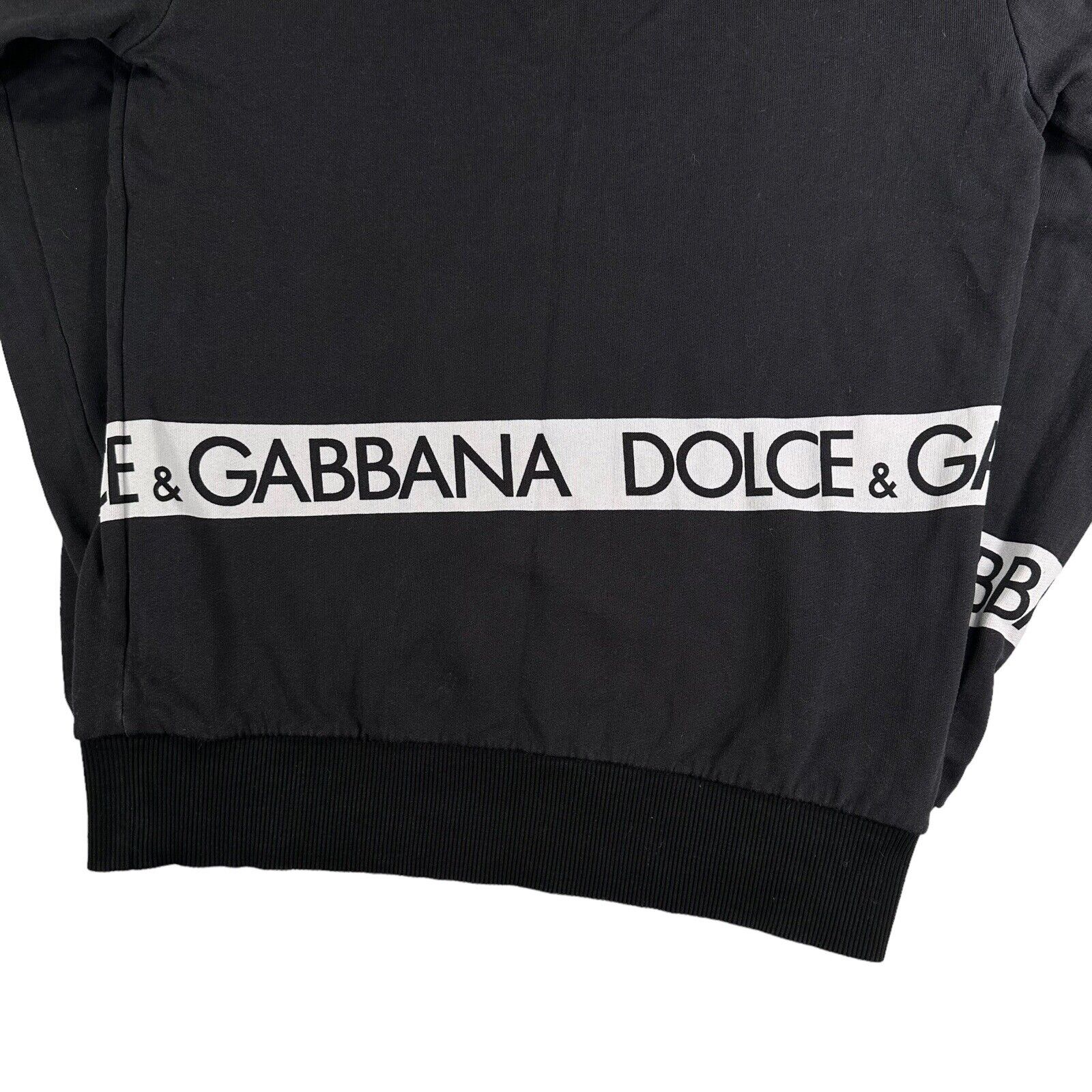 Dolce & Gabbana Size S Sweatshirt Black Tape Wrap Around Logo Crewneck Pull