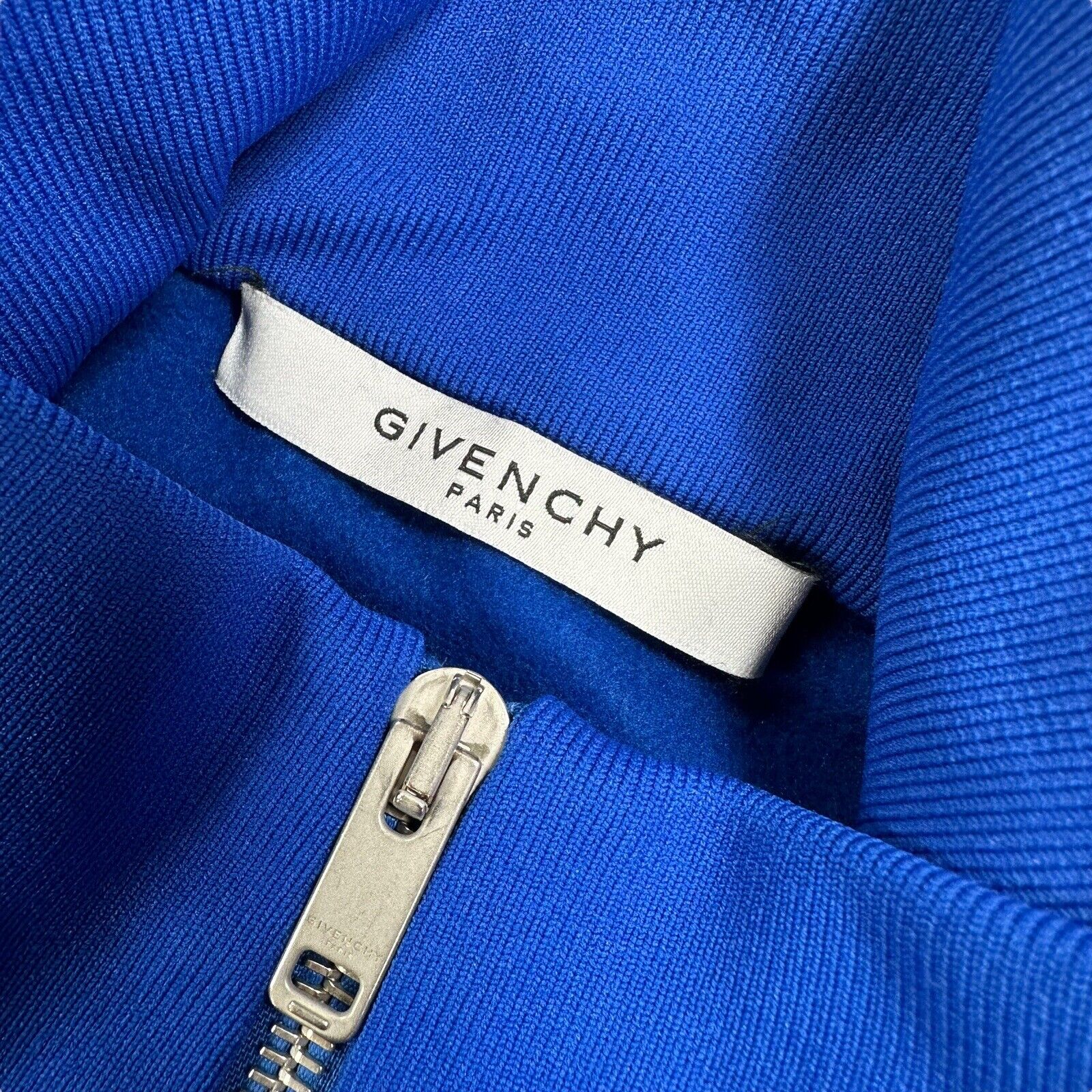 Givenchy Size S Track Jacket Blue Taped Sleeve Logo GG Zip Up Embroidered