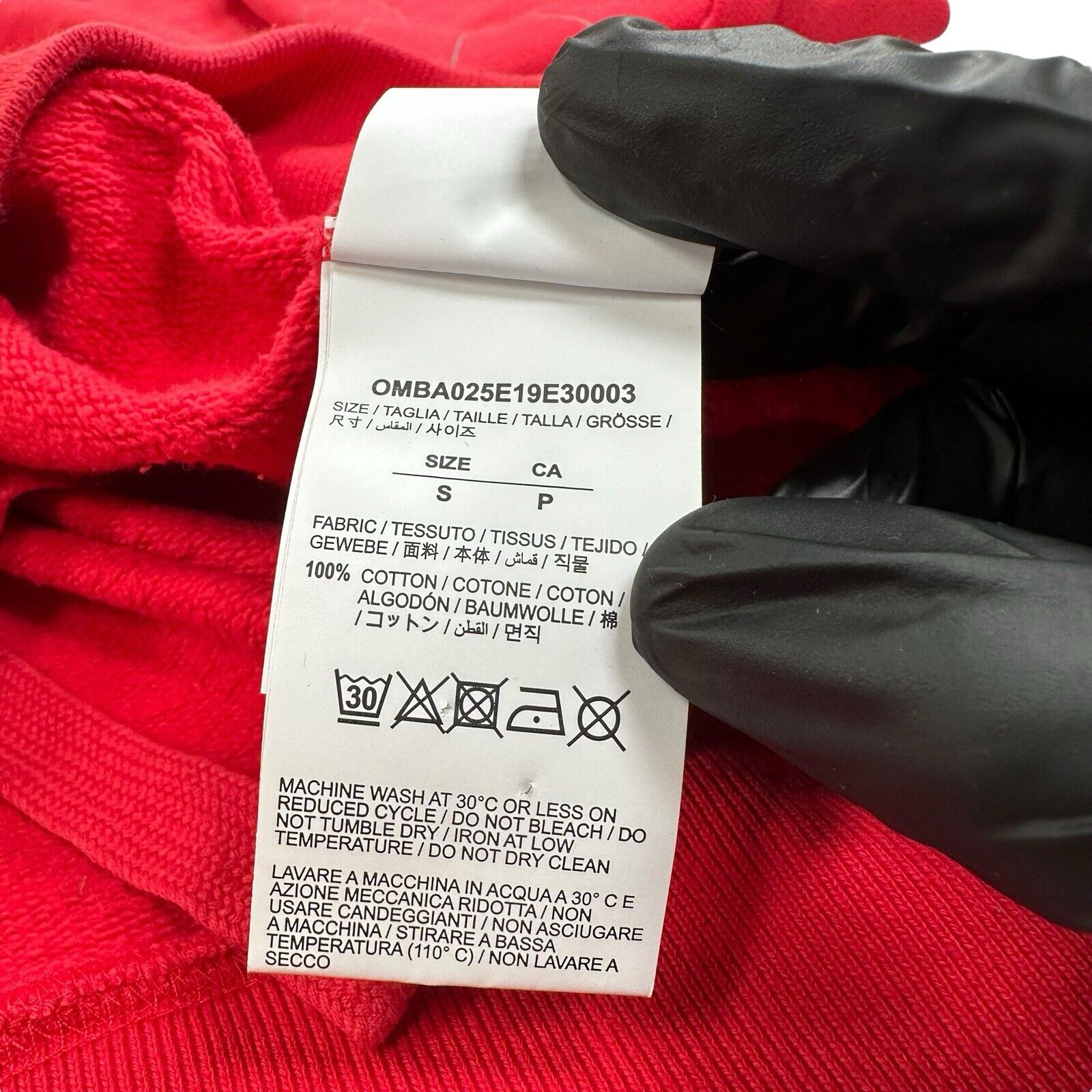 Off-White Size S Red Sweatshirt Stencil Sleeve Logo Arrows Logo Grey Pullover