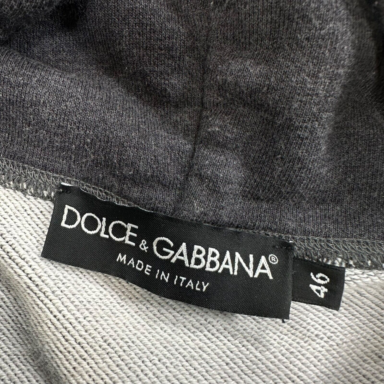 Dolce & Gabbana Size S Sweatshirt Dark Grey Milano Logo Crown Graphic Hoodie