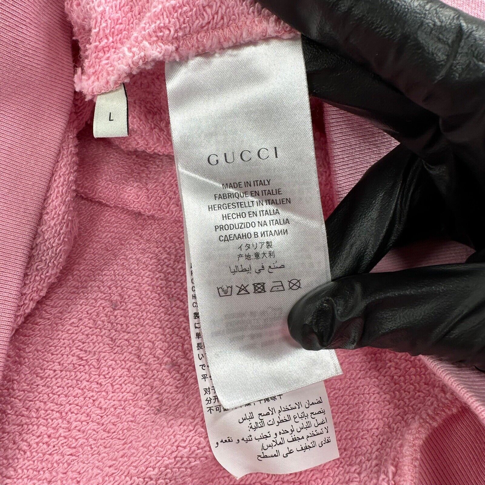 Gucci Size L Sweatshirt Pink Gucci Garden Eye Logo Stars Graphic Print Pullover