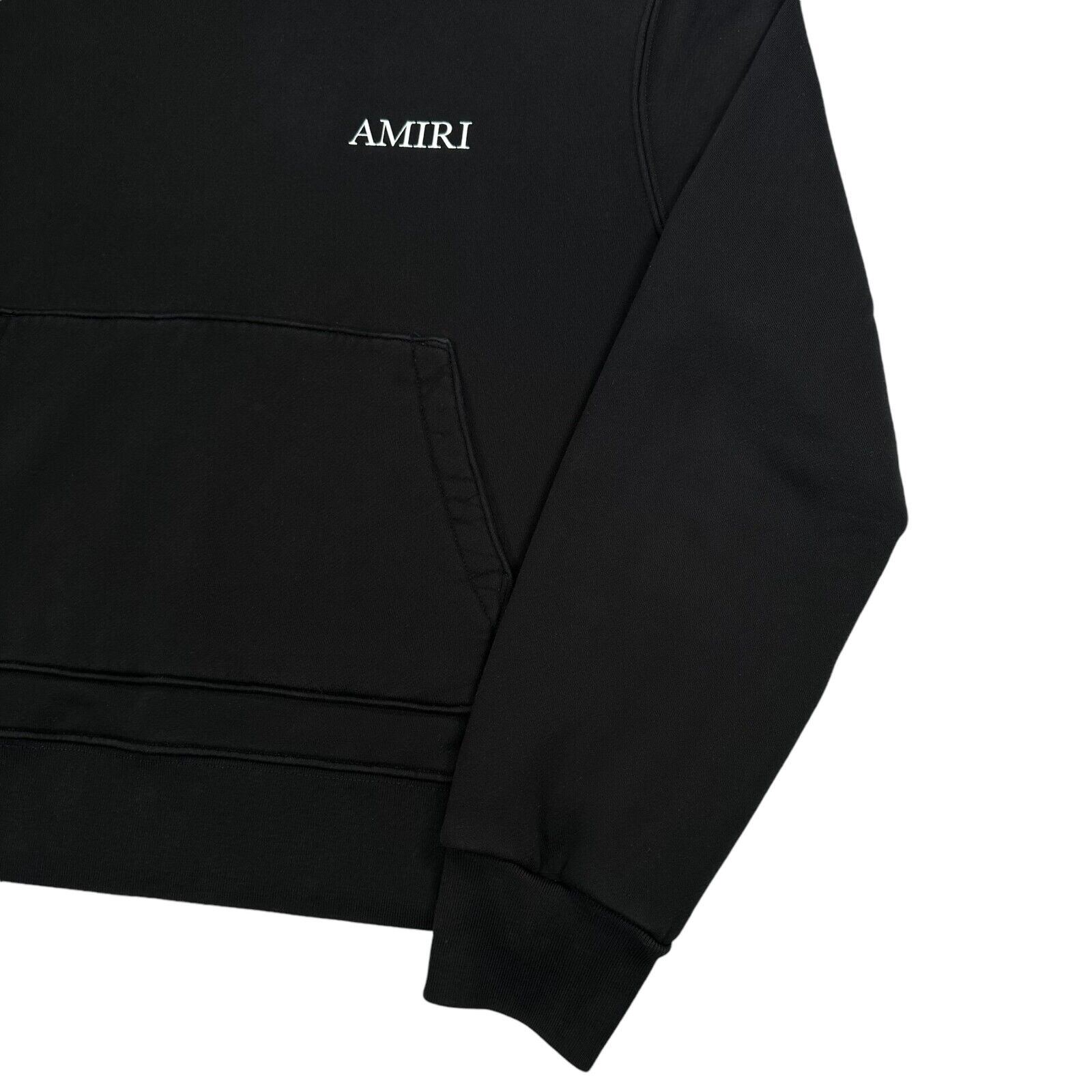 Amiri Size L Sweatshirt Black Oversized Deck Chair/Palm Tree Logo Pocket Hoodie