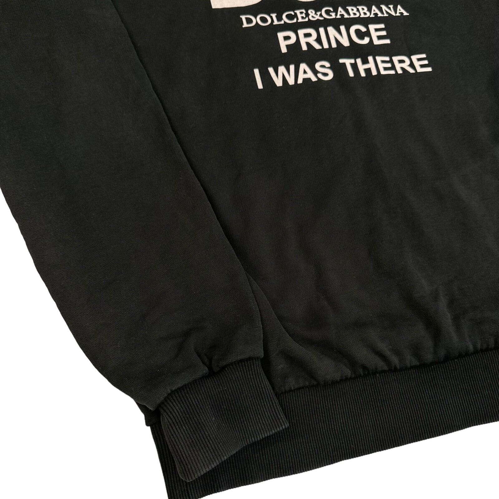 Dolce & Gabbana Size L Sweatshirt Black D & G Prince Chest Logo Crewneck