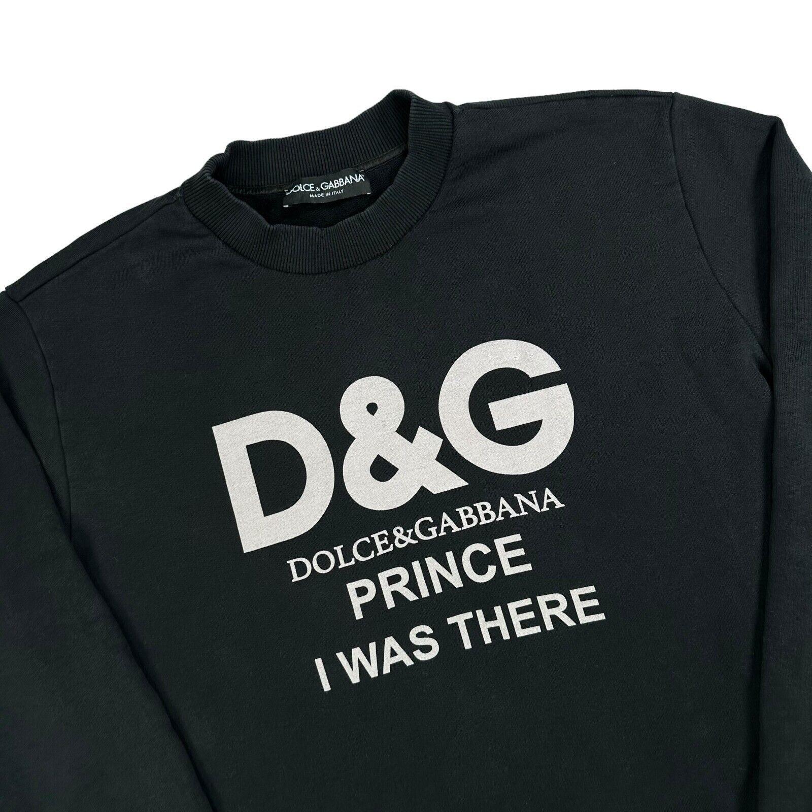 Dolce & Gabbana Size L Sweatshirt Black D & G Prince Chest Logo Crewneck