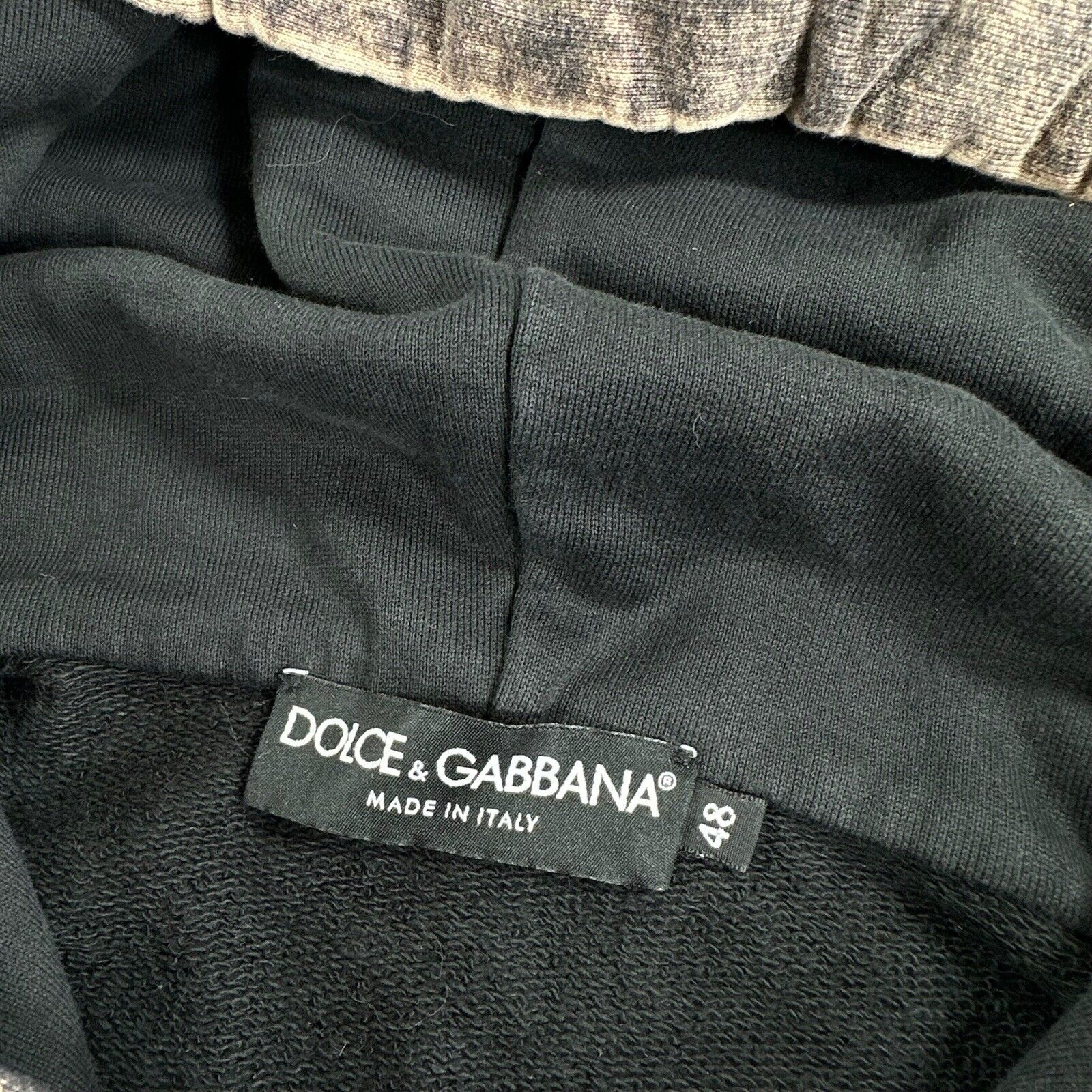 Dolce & Gabbana Size M Sweatshirt Dark Grey Acid Wash DG Velvet Logo Hoodie