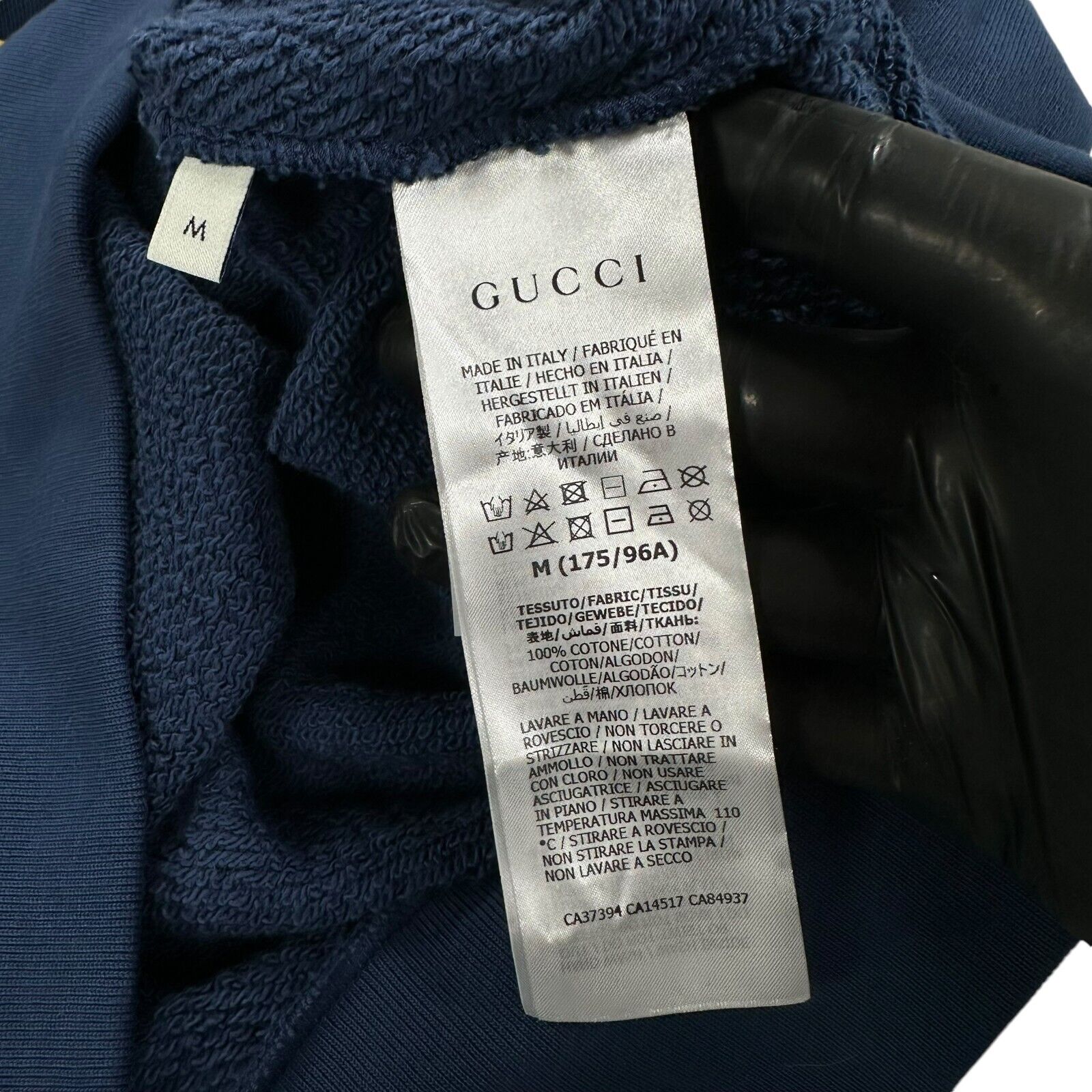 Gucci Size M Sweatshirt Deep Blue Record Disk Logo Graphic GG Logo Crewneck