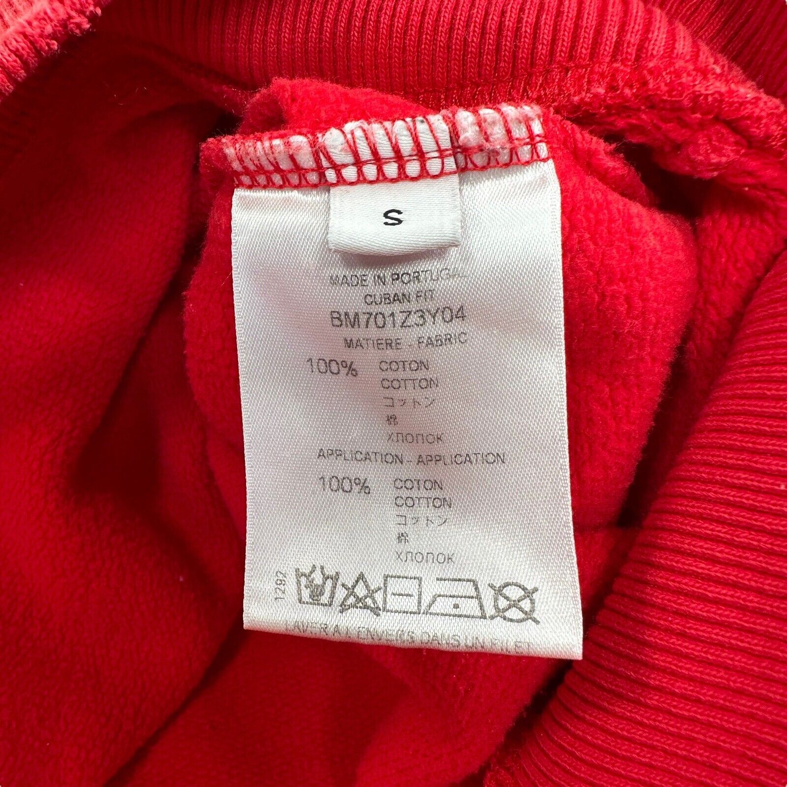 Givenchy Size S Sweatshirt Red Distressed Oversized Smock Box Logo Hoodie