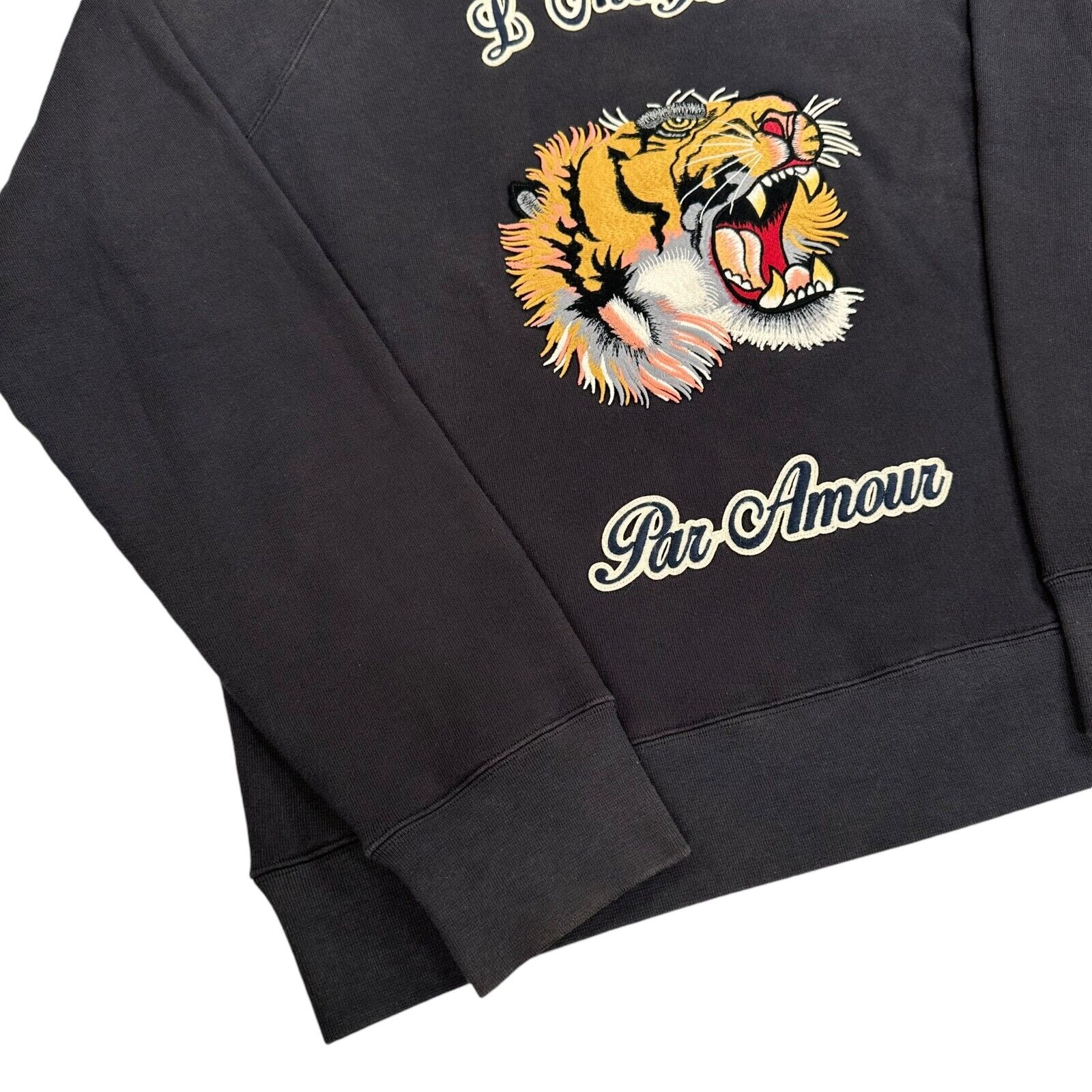 Gucci Size M Sweatshirt Black Tiger L'Aveugle Par Amour 3D Mane Logo Crewneck